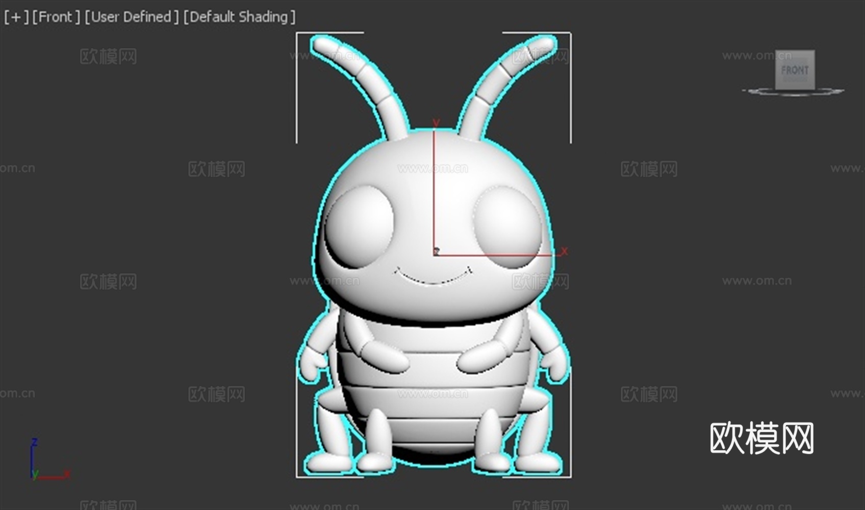 蟑螂 小强 昆虫 可爱 手办 3D打印3d模型下载（渲染图2）