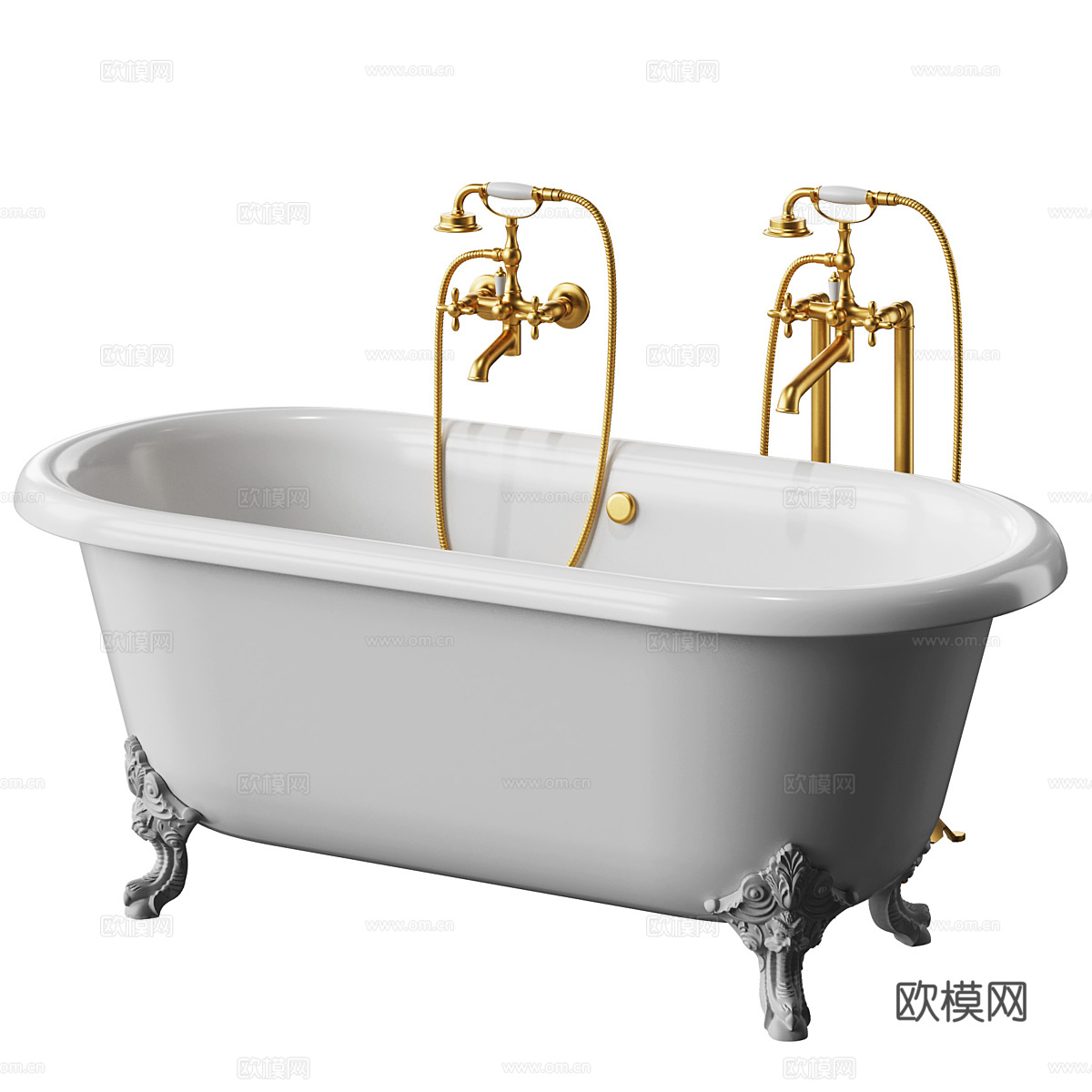法式轻奢 Jacob Delafon Cleo 浴缸3d模型下载（渲染图2）