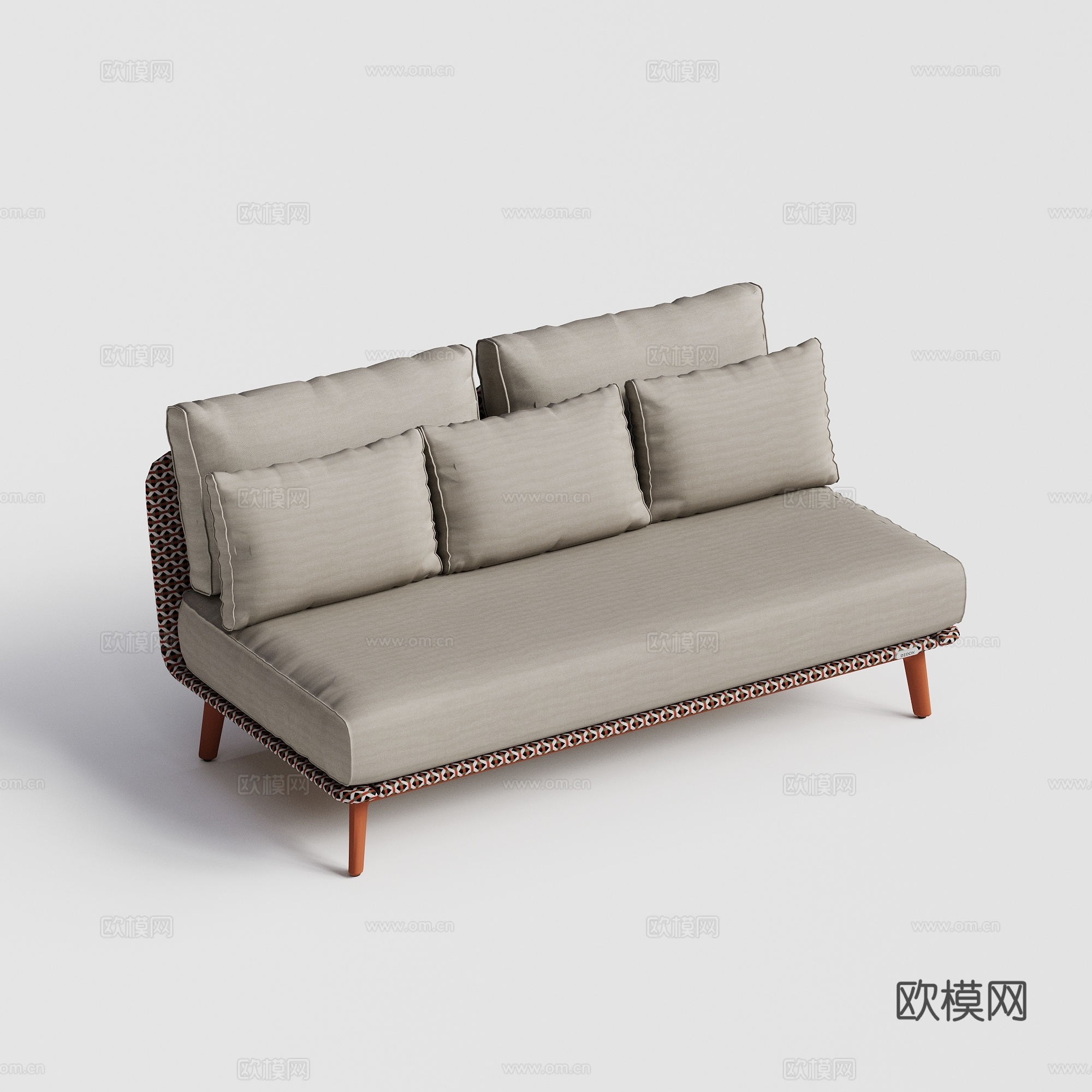 DEDON - 现代户外沙发 双人沙发 藤编柚木沙发su模型su模型