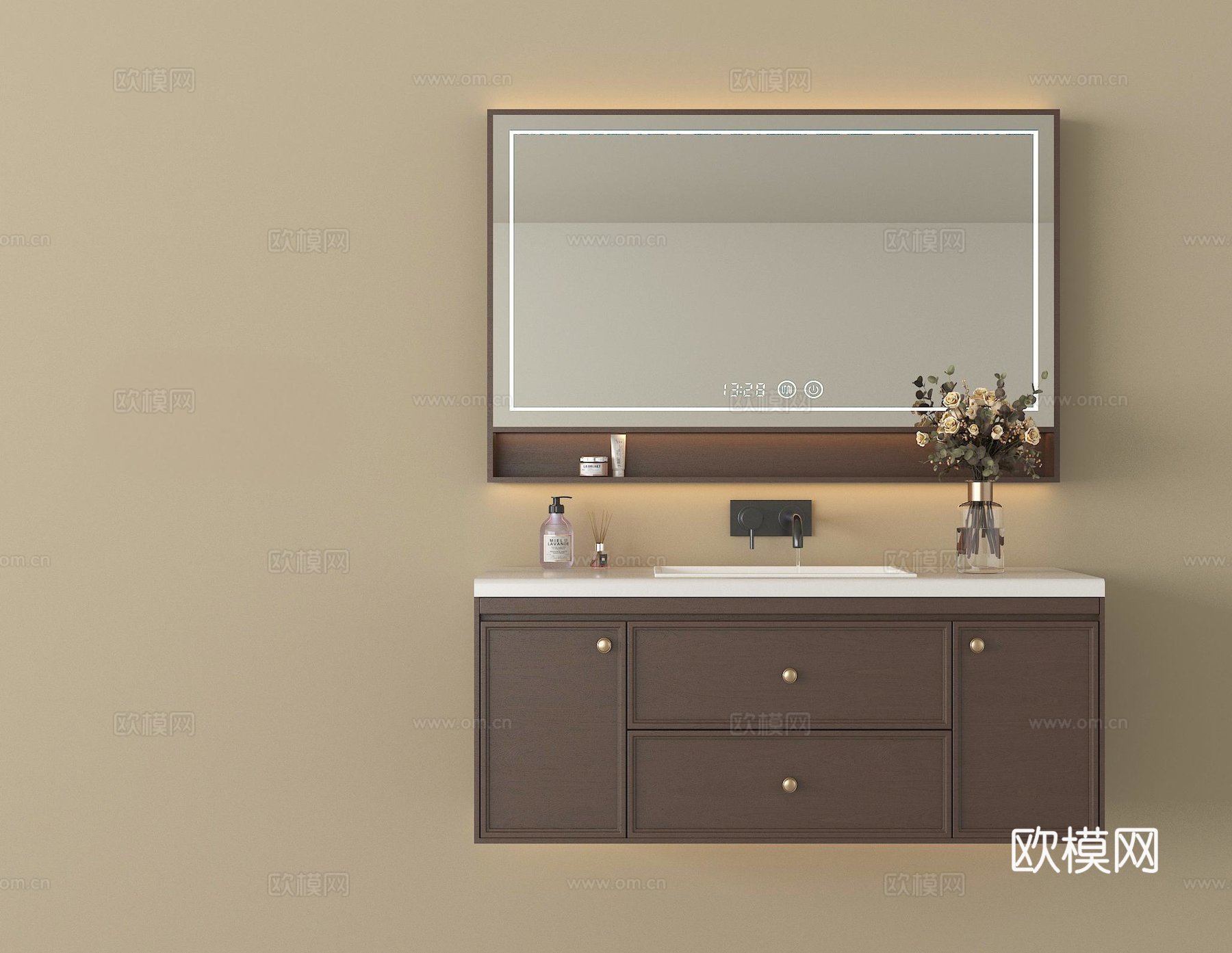 新中式浴室柜 镜柜 卫浴用品3d模型