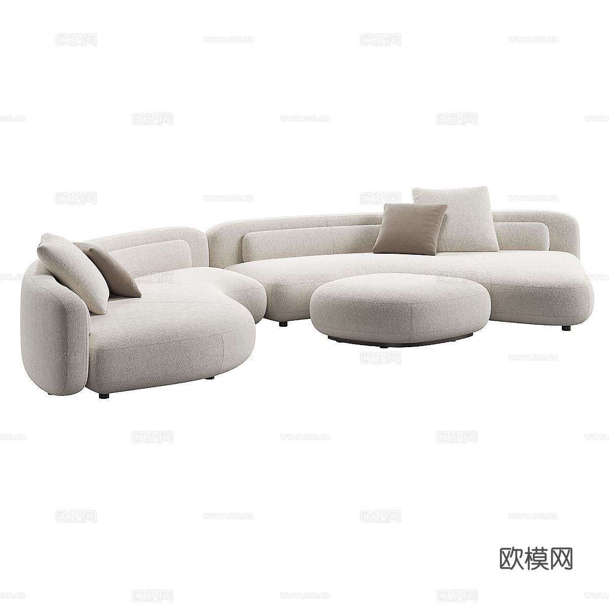 Minotti Bezier 布艺组合休闲沙发3d模型下载（渲染图3）