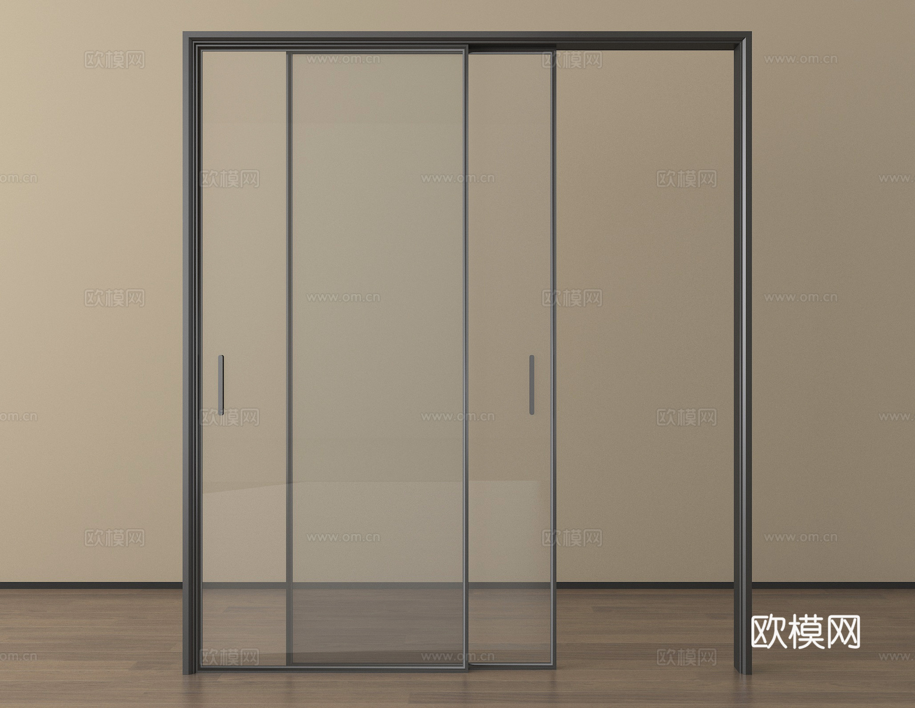 现代简约推拉门 玻璃推拉门 移门 厨卫门 阳台门su模型