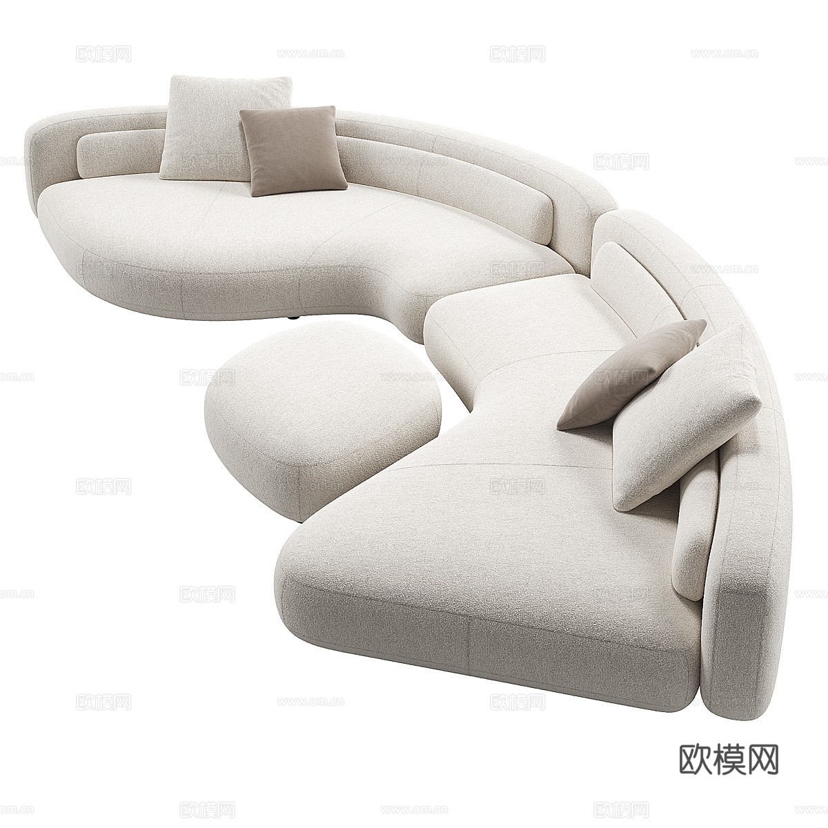 Minotti Bezier 布艺组合休闲沙发3d模型下载（渲染图5）