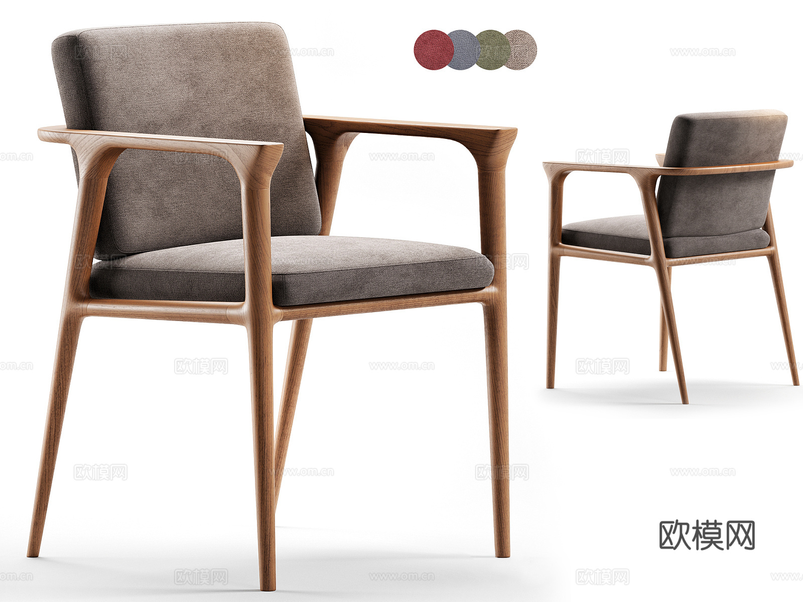 Poliform 现代单椅餐椅实木椅子su模型