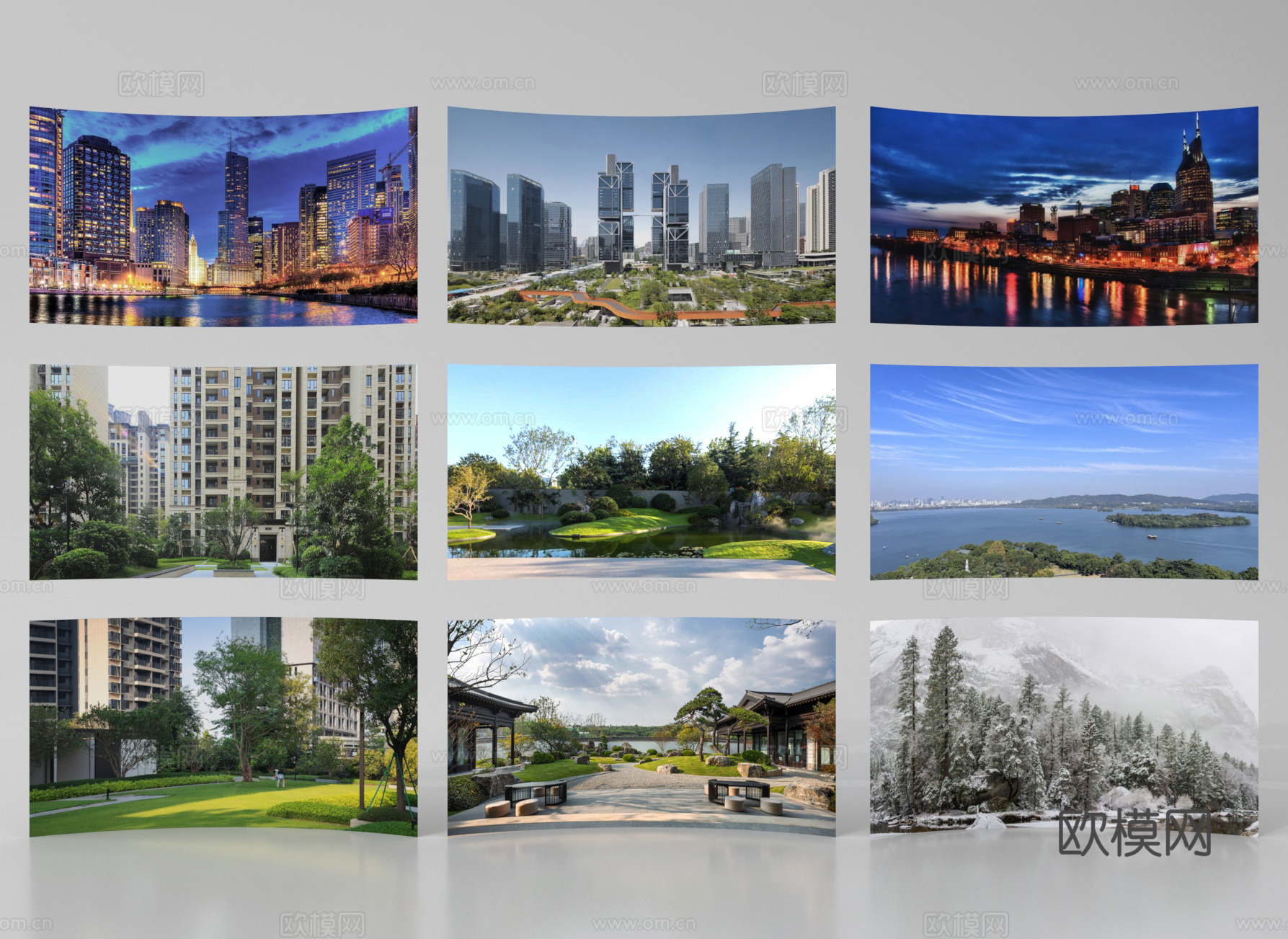 现代其他材质 环绕背景 户外背景 植物背景 环境贴图su模型