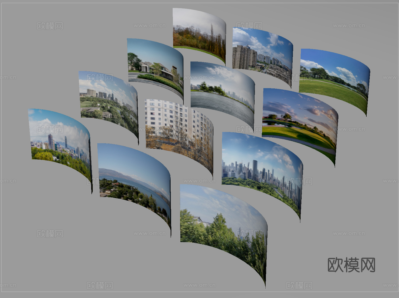 现代其他材质 环绕背景 户外背景 植物背景 环境贴图su模型