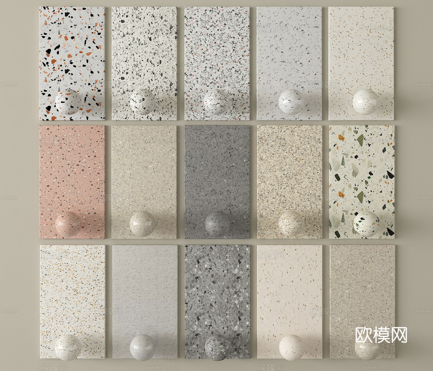 现代石材 水磨石 花岗岩su模型