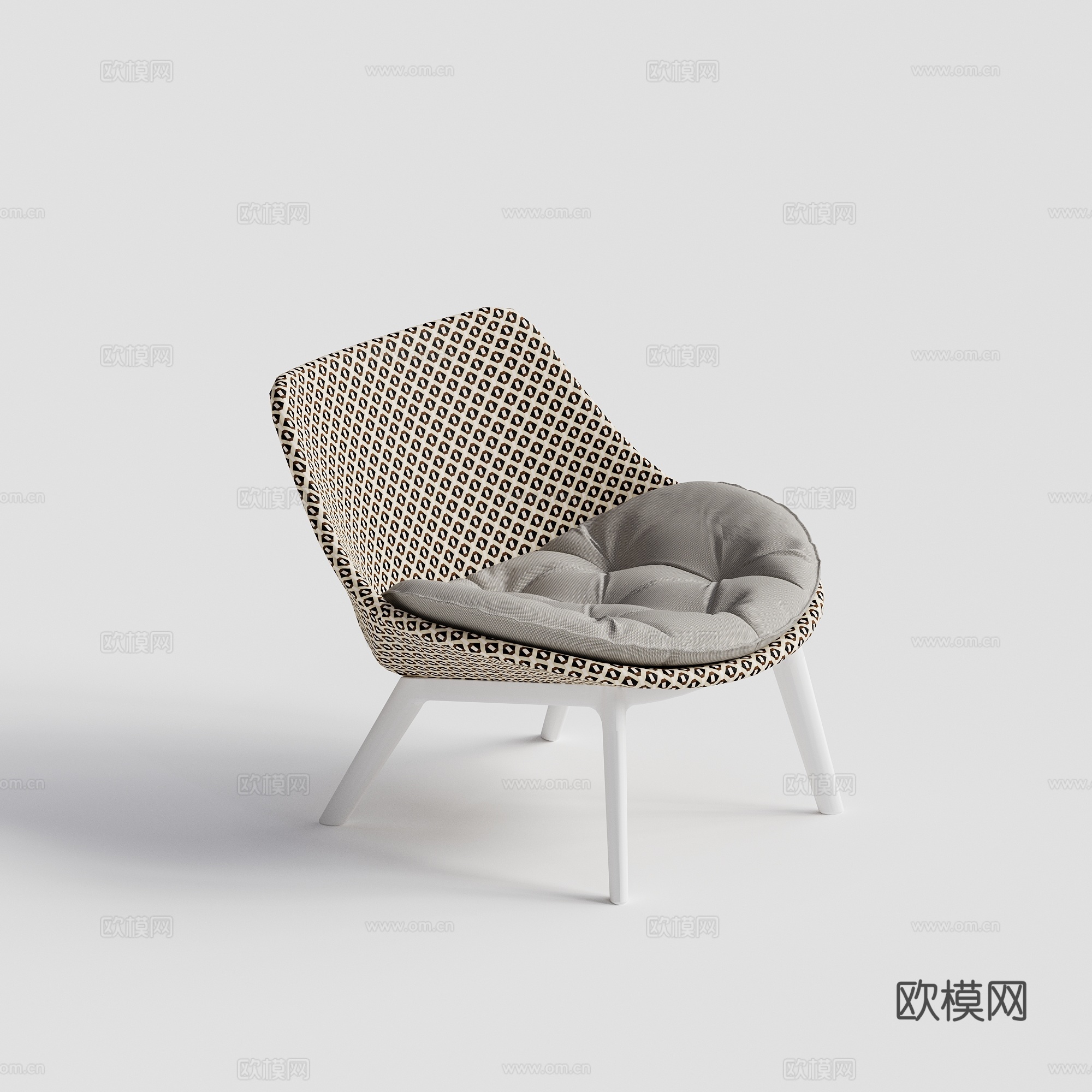 DEDON - 现代户外椅 藤编椅 单人椅 柚木休闲椅su模型