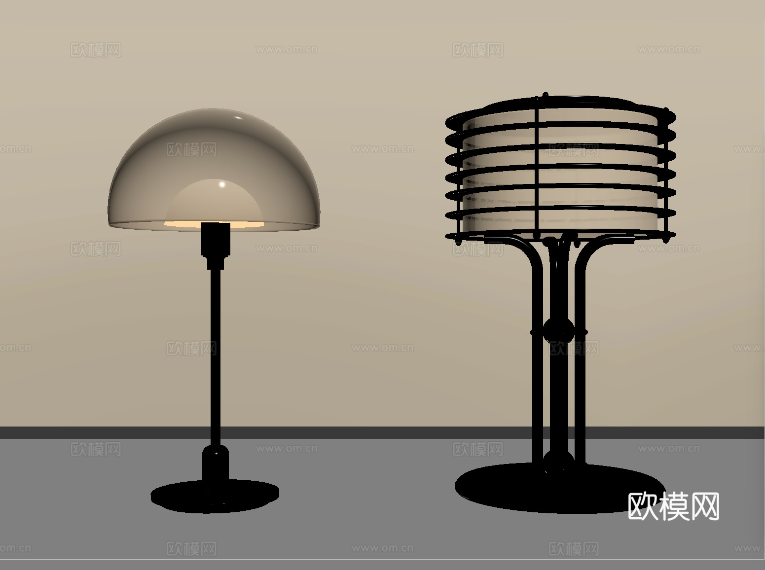 中古台灯 金属台灯 轻奢台灯su模型