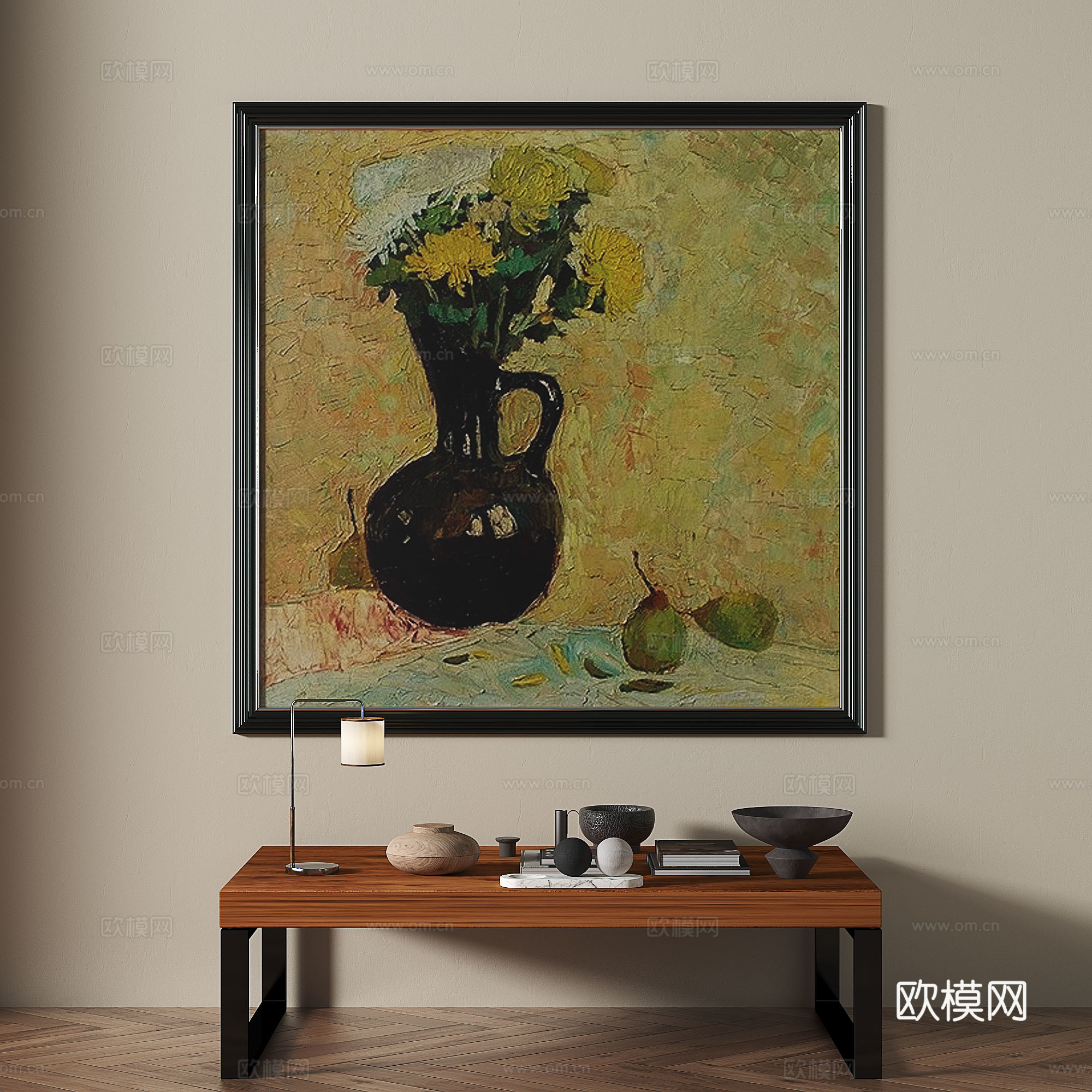 法式，现代，复古，中古，轻奢，油画，装饰画3d模型