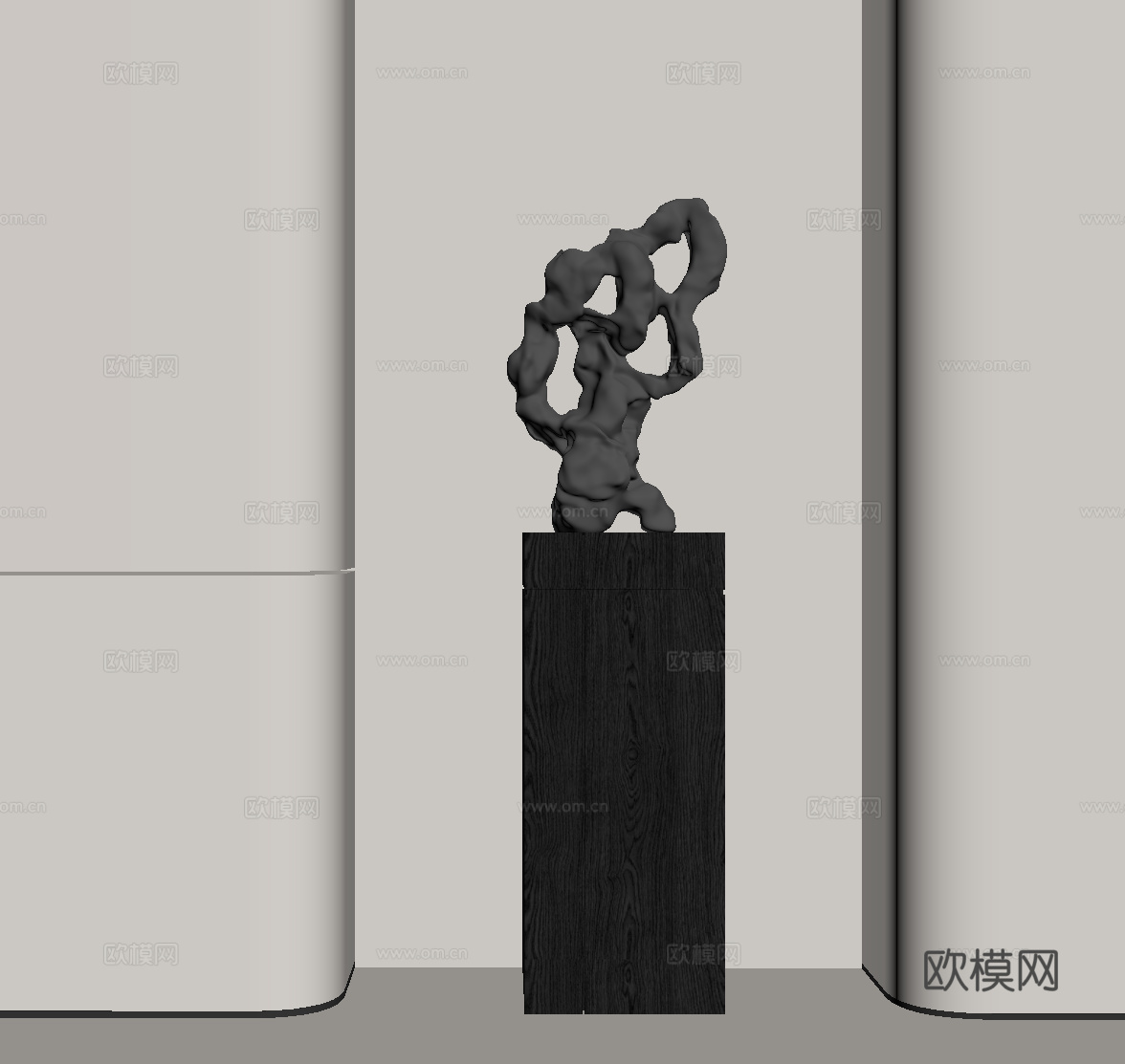 现代雕塑 金属雕塑 摆件su模型