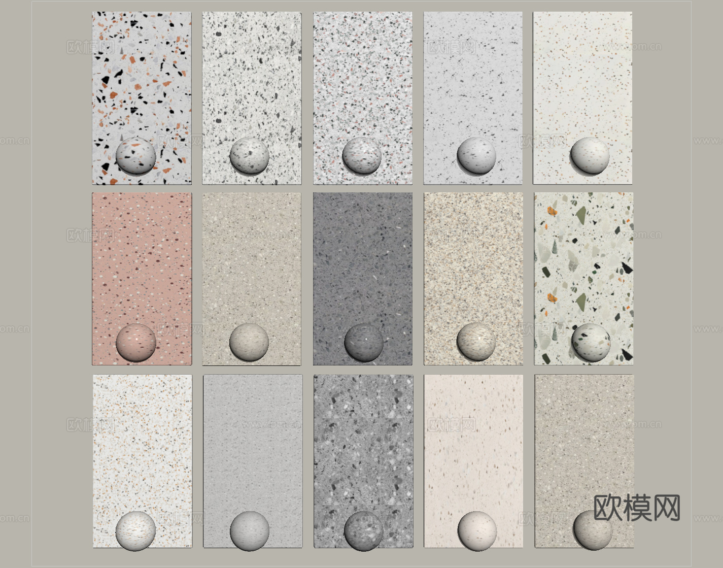 现代石材 水磨石 花岗岩su模型