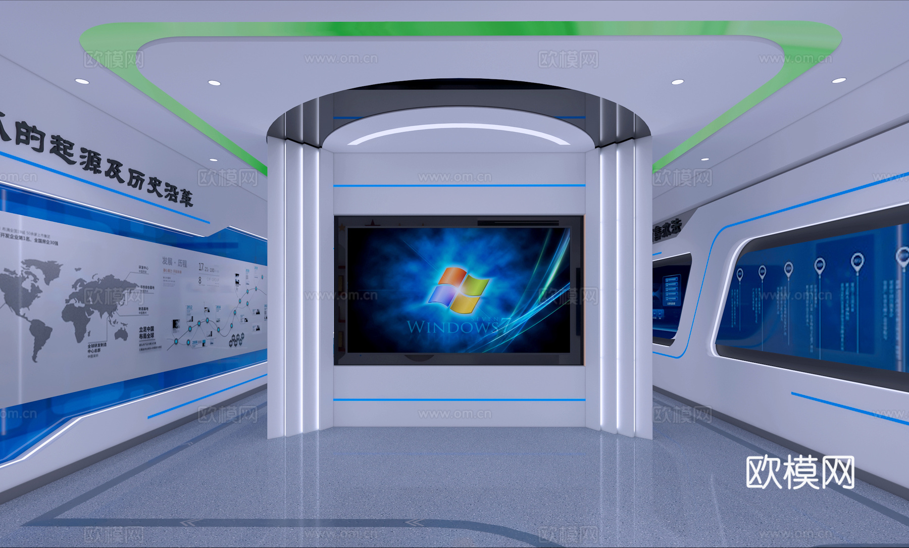 现代展厅3d模型下载（渲染图3）