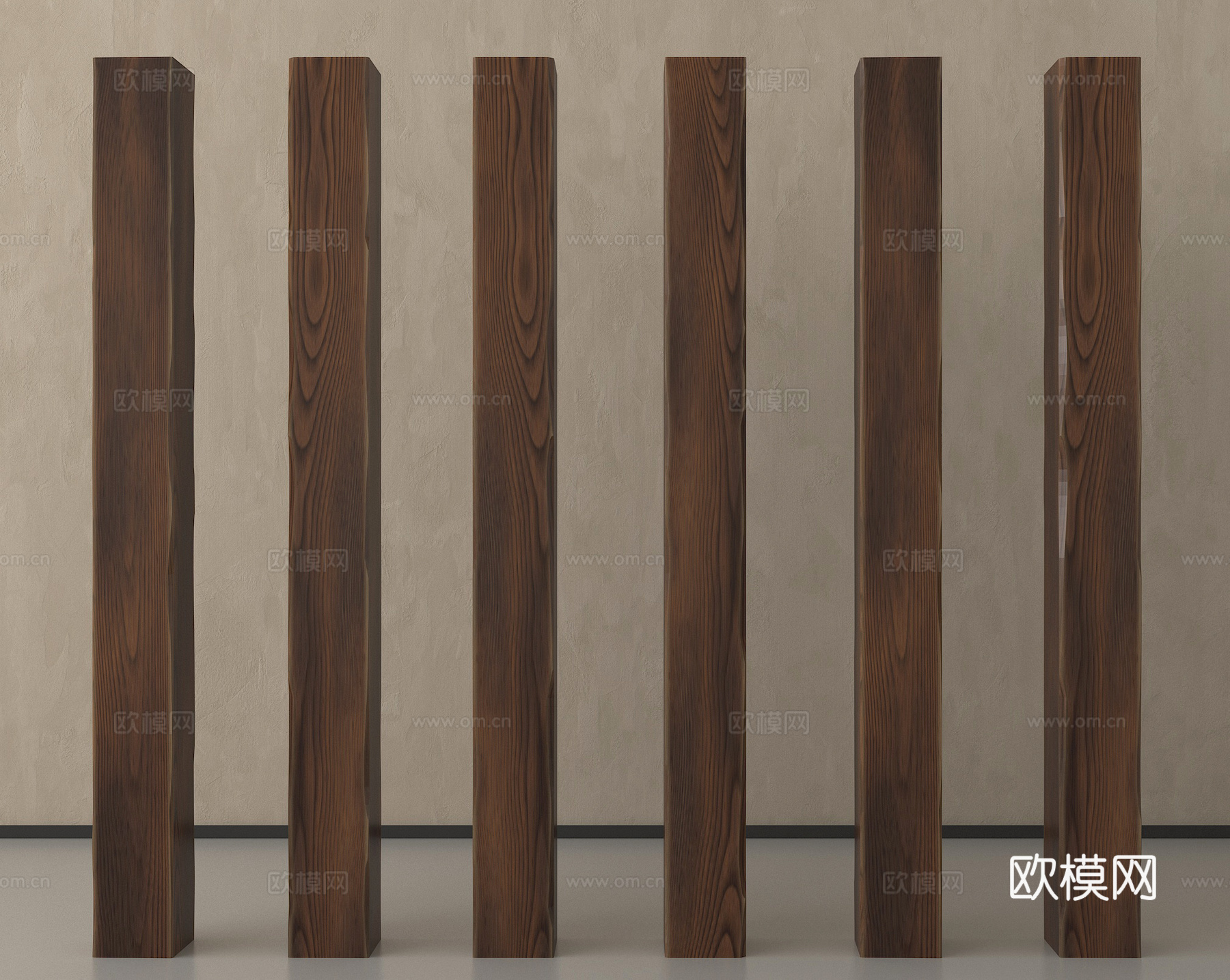 中式木头柱子 木头 木梁3d模型下载