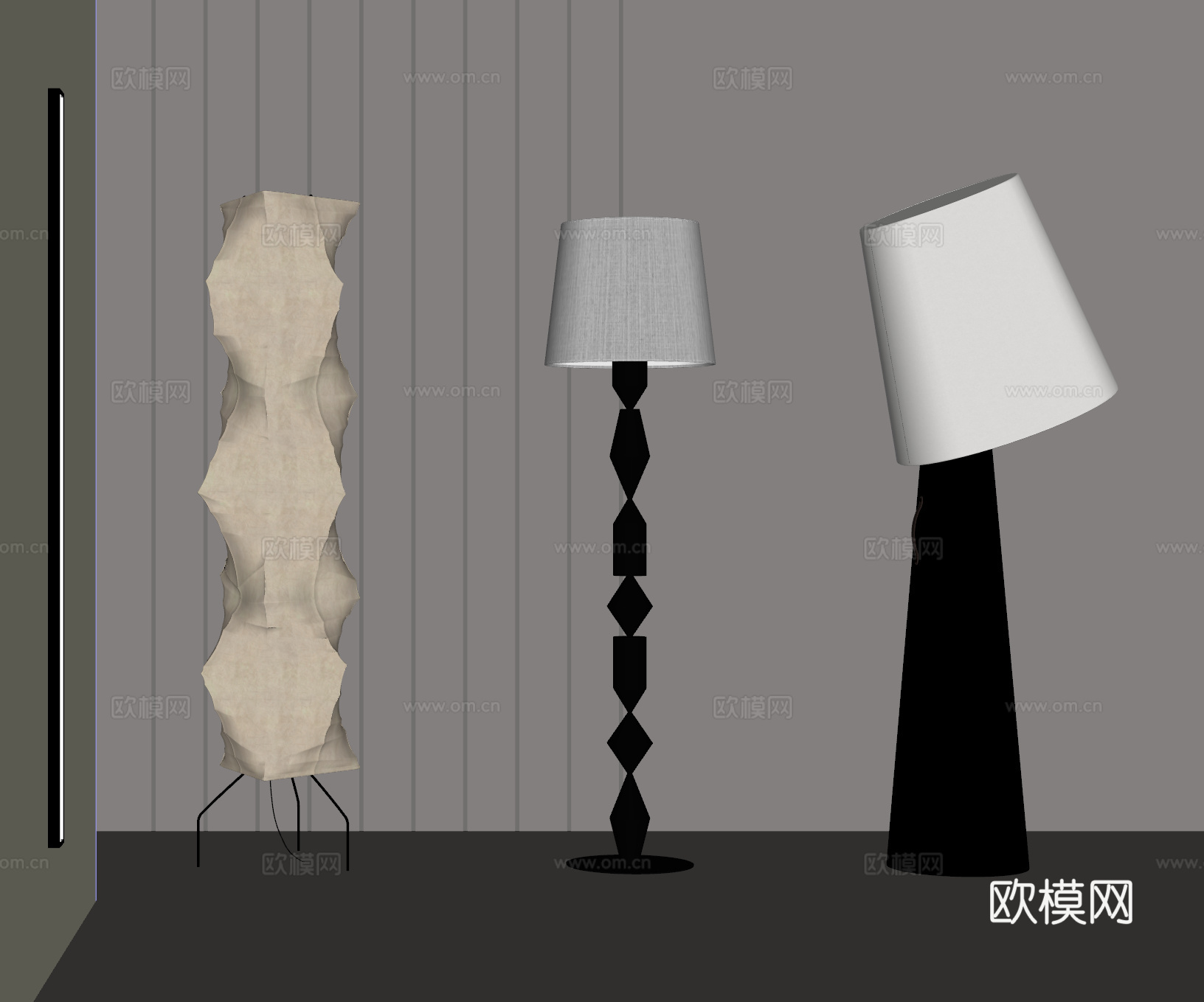 落地灯 金属落地灯 艺术落地灯su模型