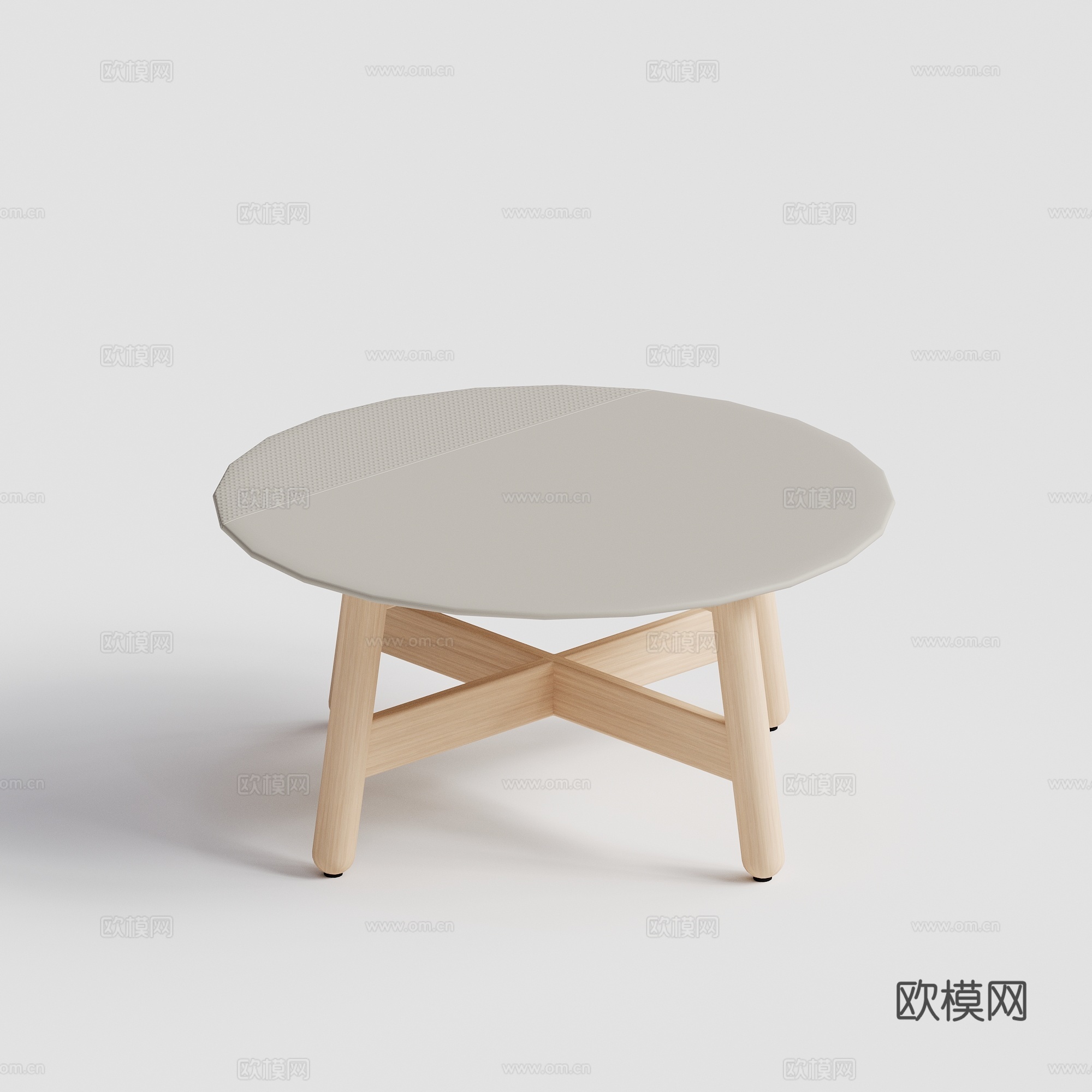 DEDON - 现代户外桌 圆桌 柚木圆茶几su模型