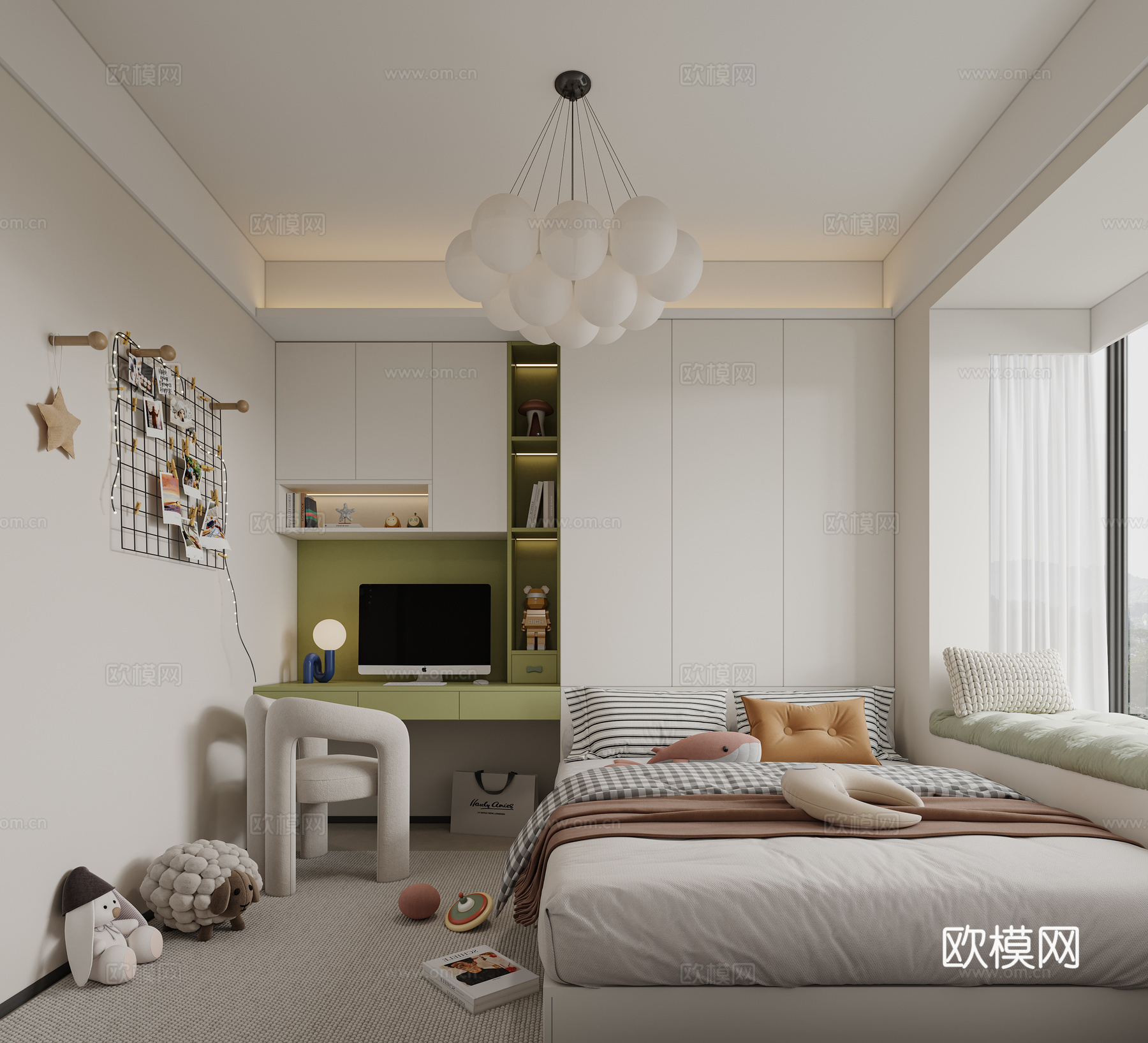 现代 儿童房 榻榻米房 小孩房3d模型