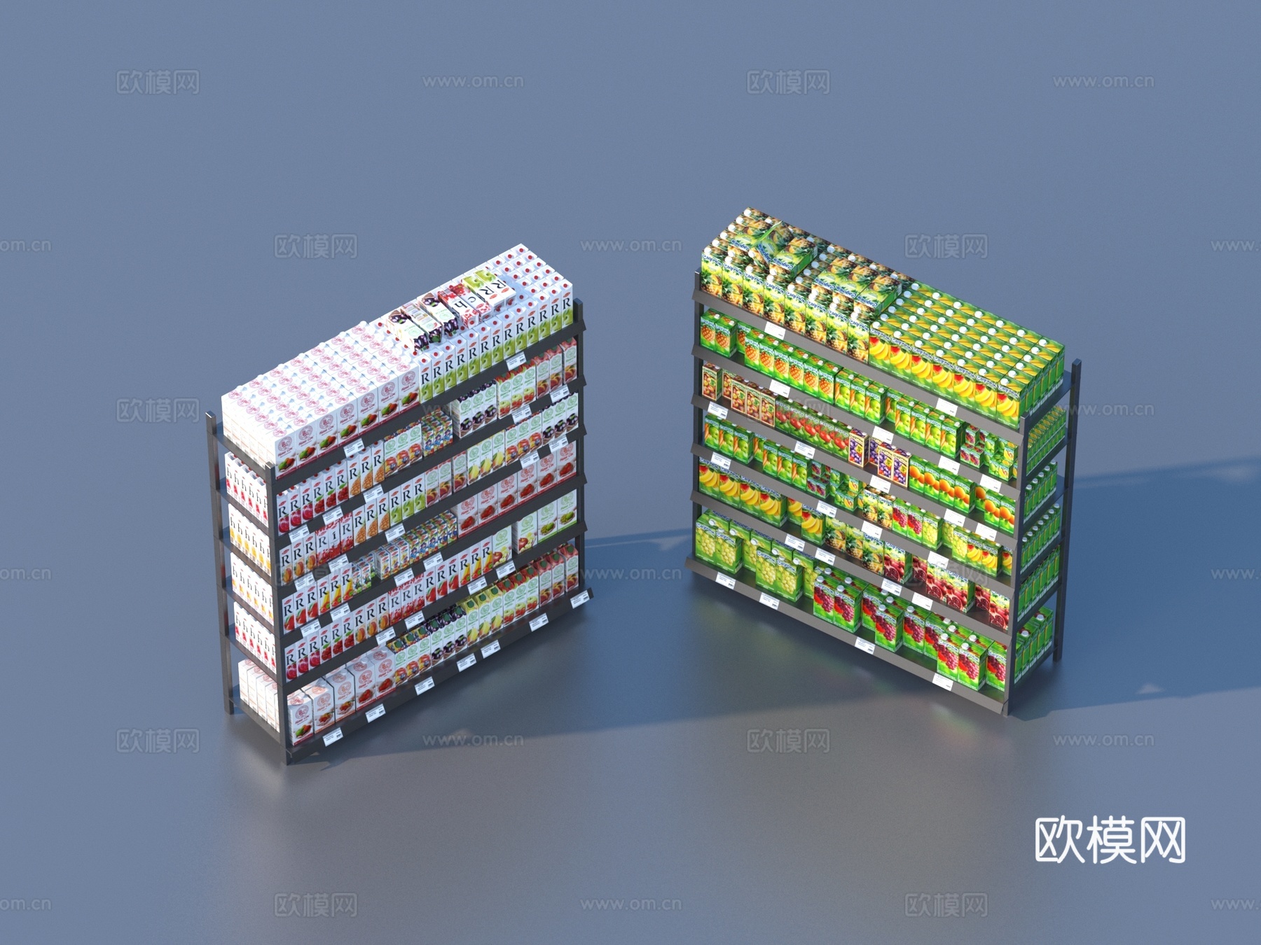 超市货架 生活用品3d模型下载