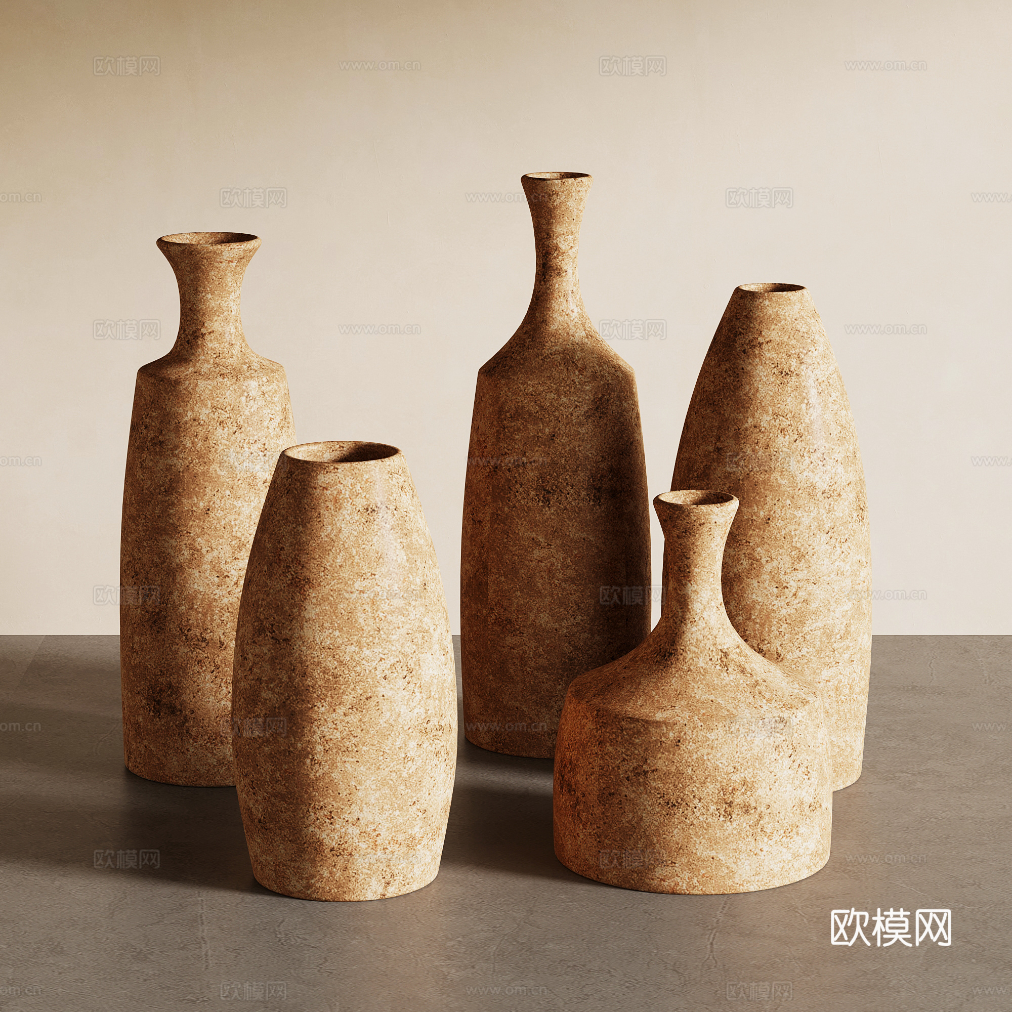 侘寂中古罐子 瓶子 陶瓷罐子su模型