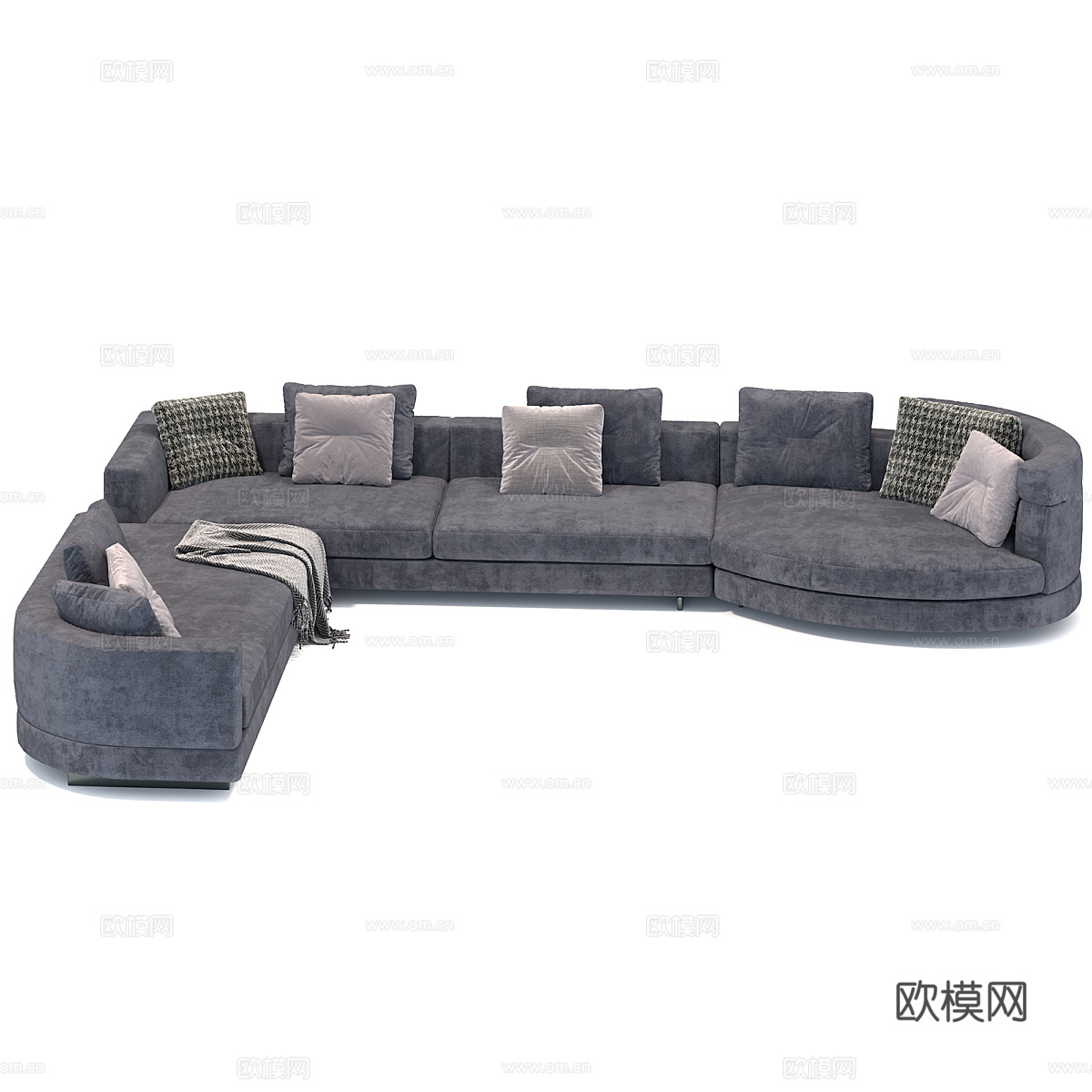 现代意式 Minotti Alexander 布艺组合转角沙3d模型
