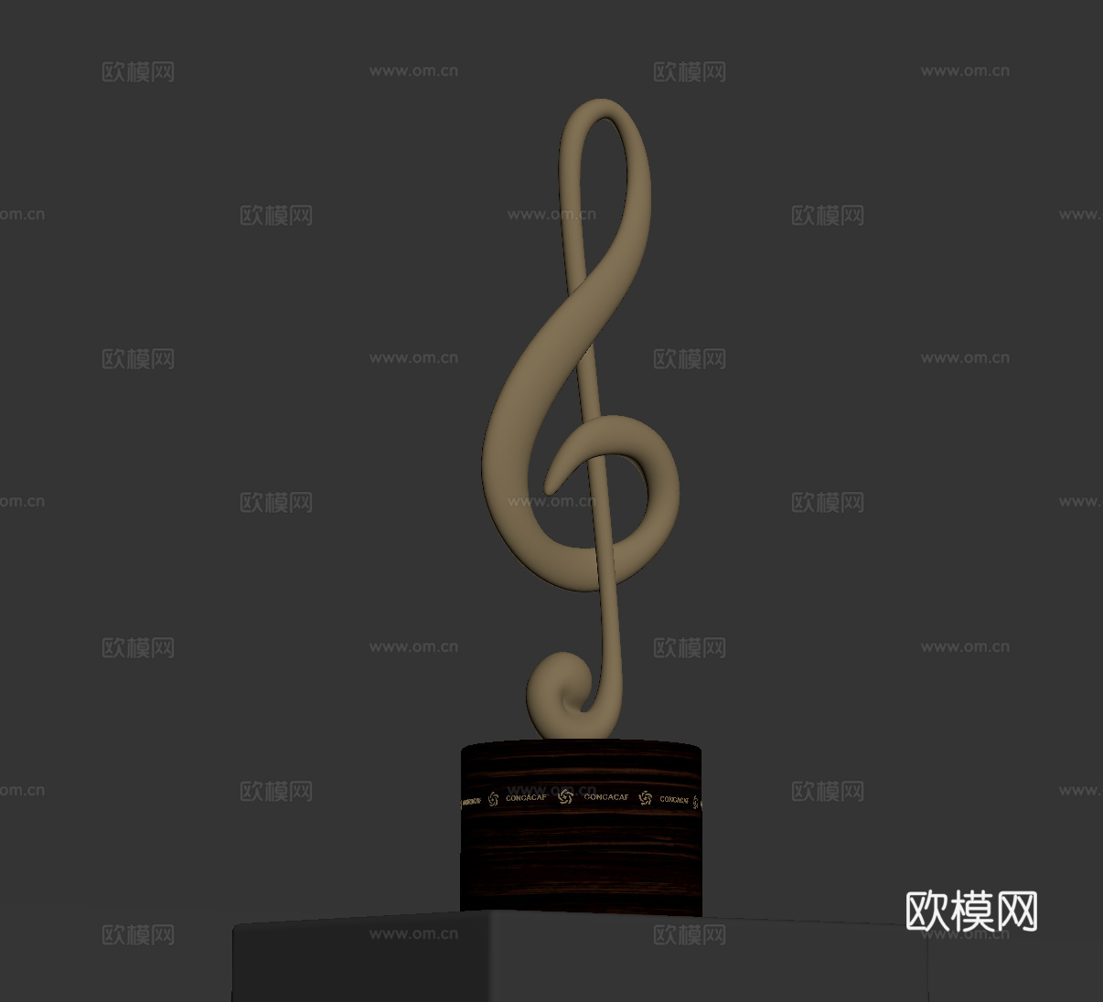 现代奖杯 金属奖杯su模型