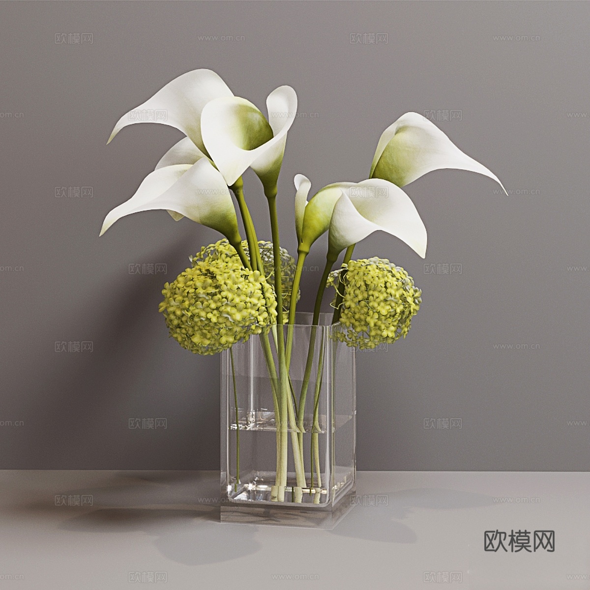 马蹄莲花束3d模型下载