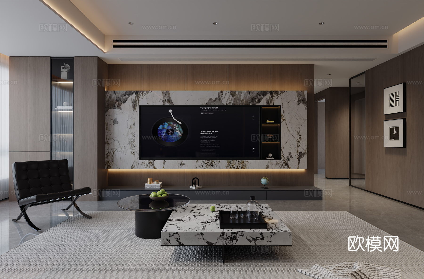 意式客厅3d模型