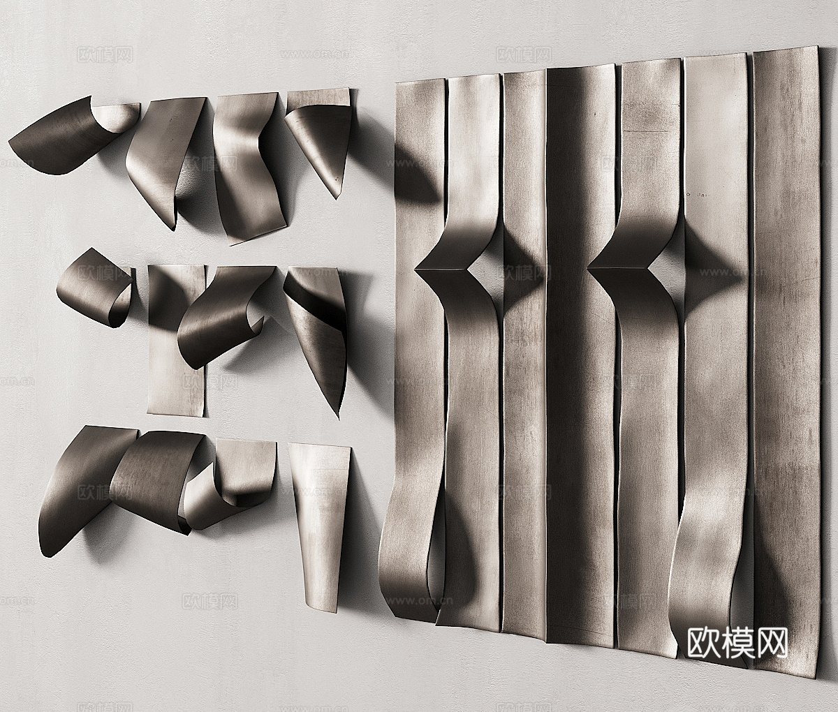 Cattelan 现代金属墙饰挂件组合su模型