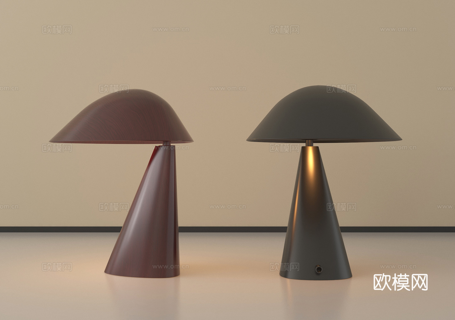 现代台灯组合su模型