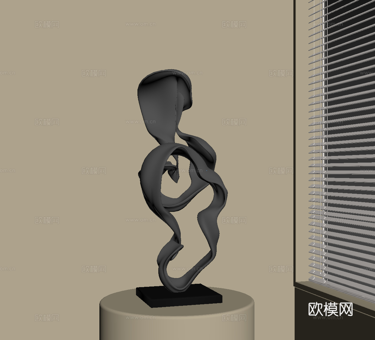 现代雕塑 金属雕塑 摆件su模型