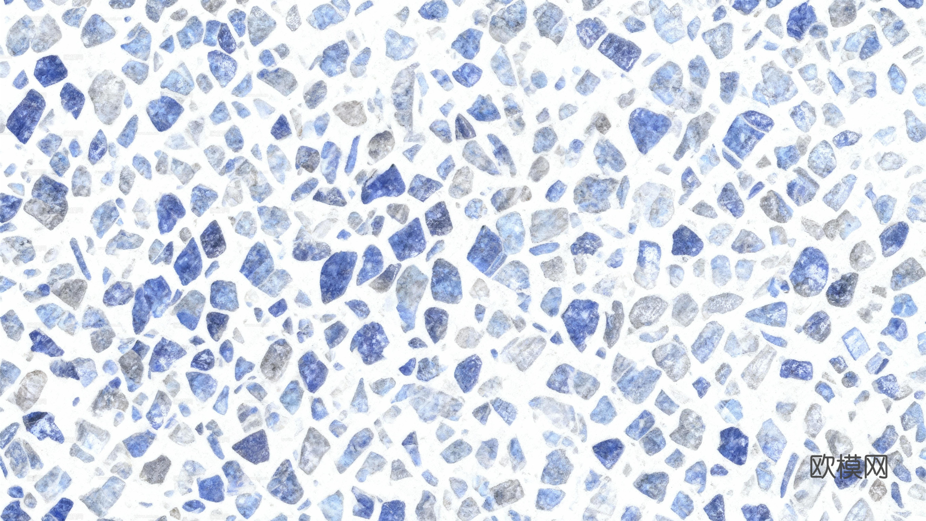 蓝色水磨石 蓝白水磨石 蓝色系水磨石 地中海风格水磨石