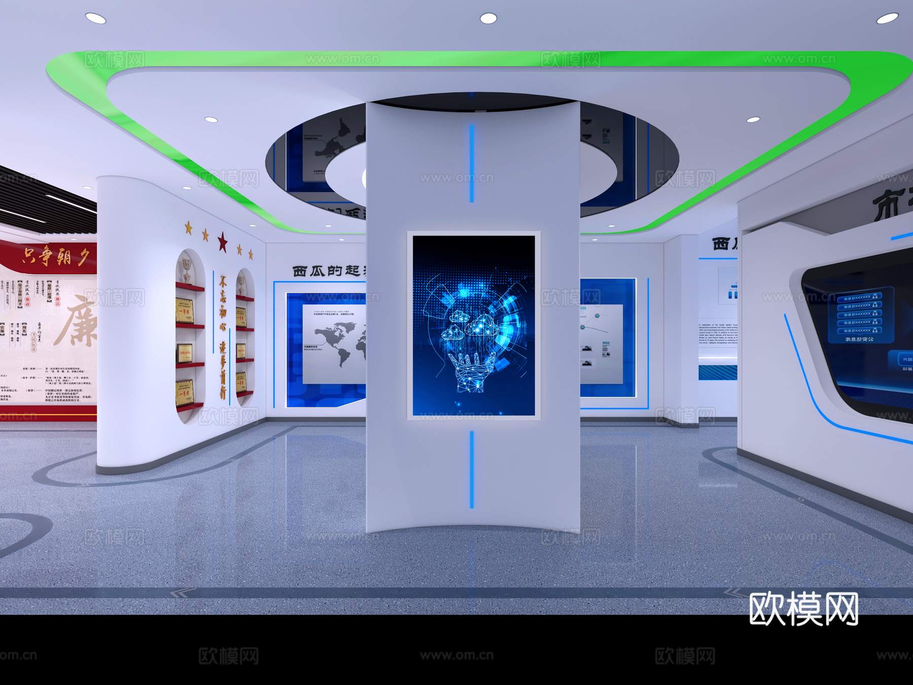 现代展厅3d模型下载（渲染图1）