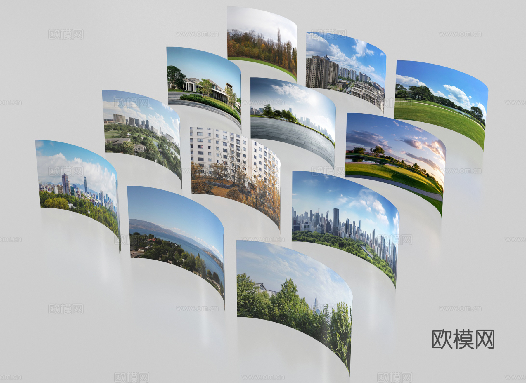 现代其他材质 环绕背景 户外背景 植物背景 环境贴图su模型