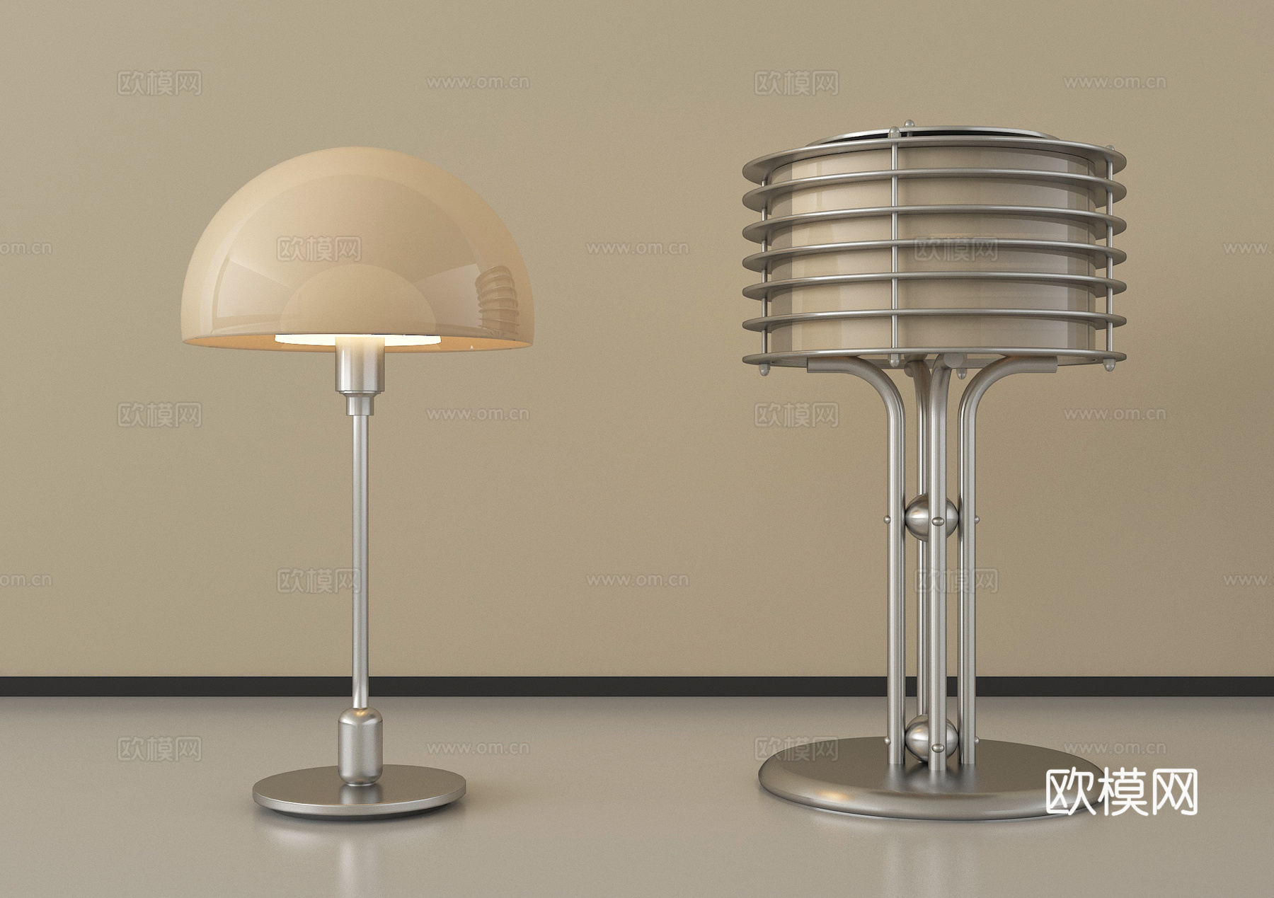 中古台灯 金属台灯 轻奢台灯3d模型下载