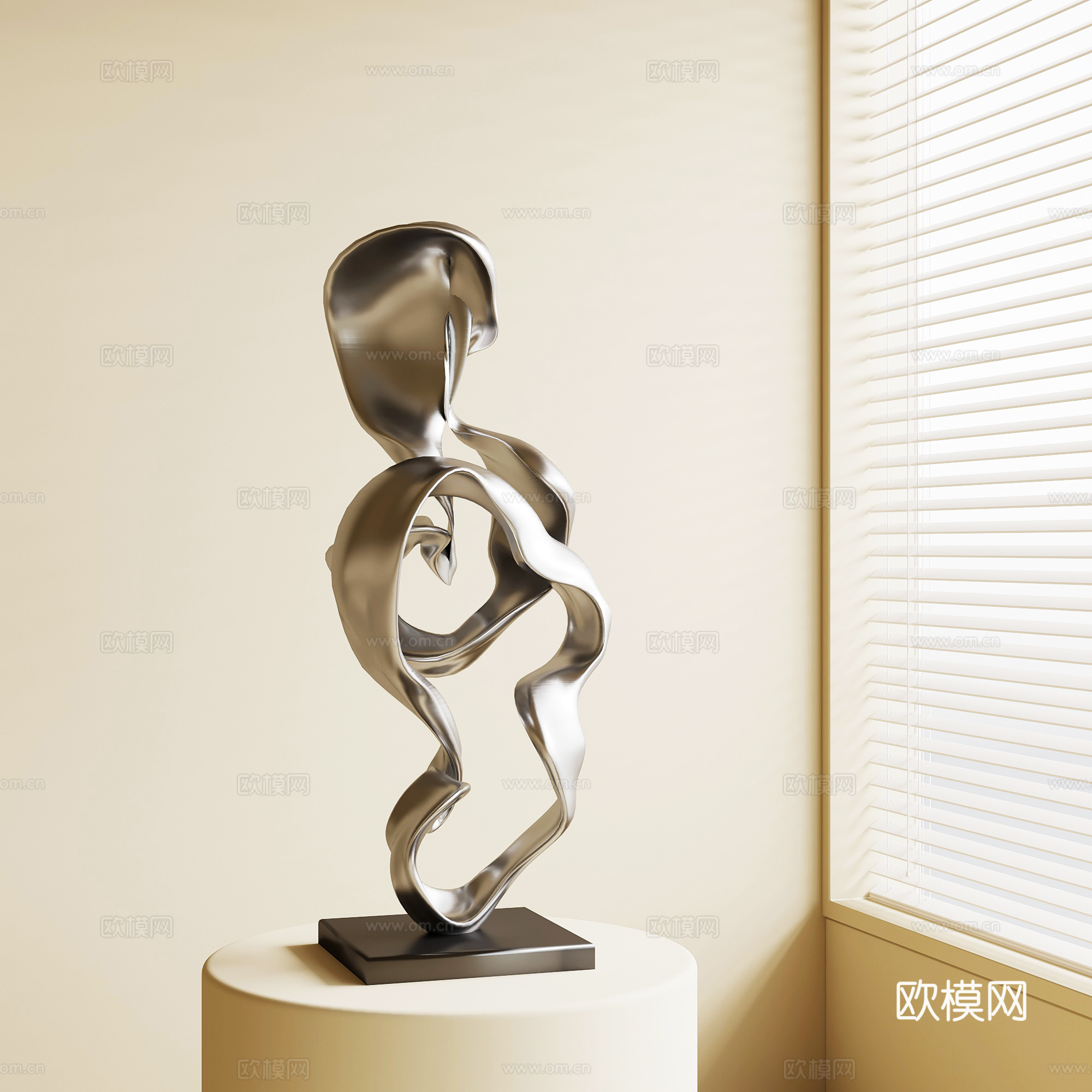 现代雕塑 金属雕塑 摆件su模型