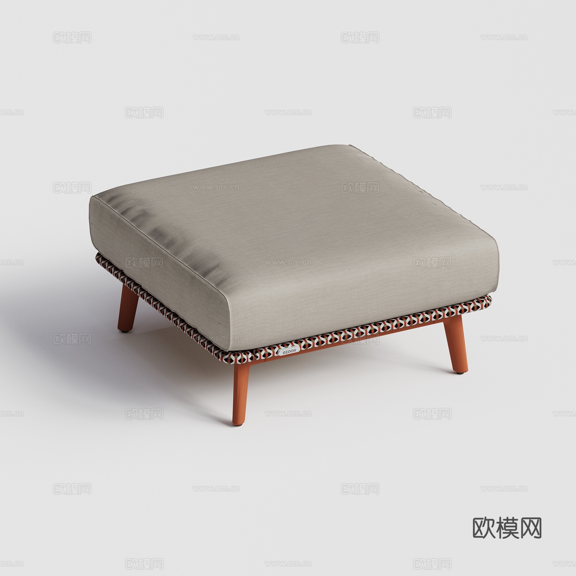 DEDON - 现代户外椅凳 坐凳 柚木藤编脚踏su模型