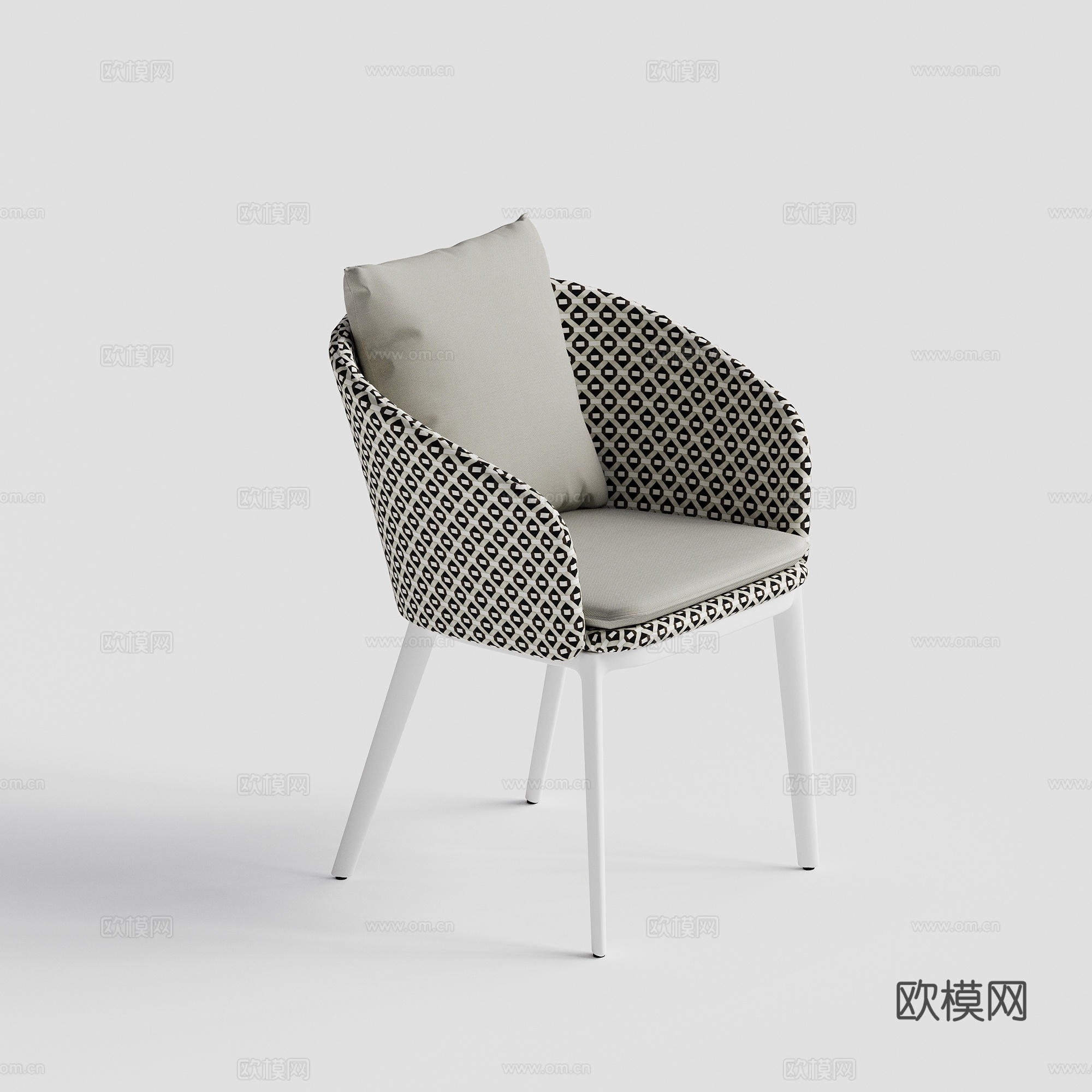 DEDON - 现代户外椅 单人椅 藤编餐椅su模型