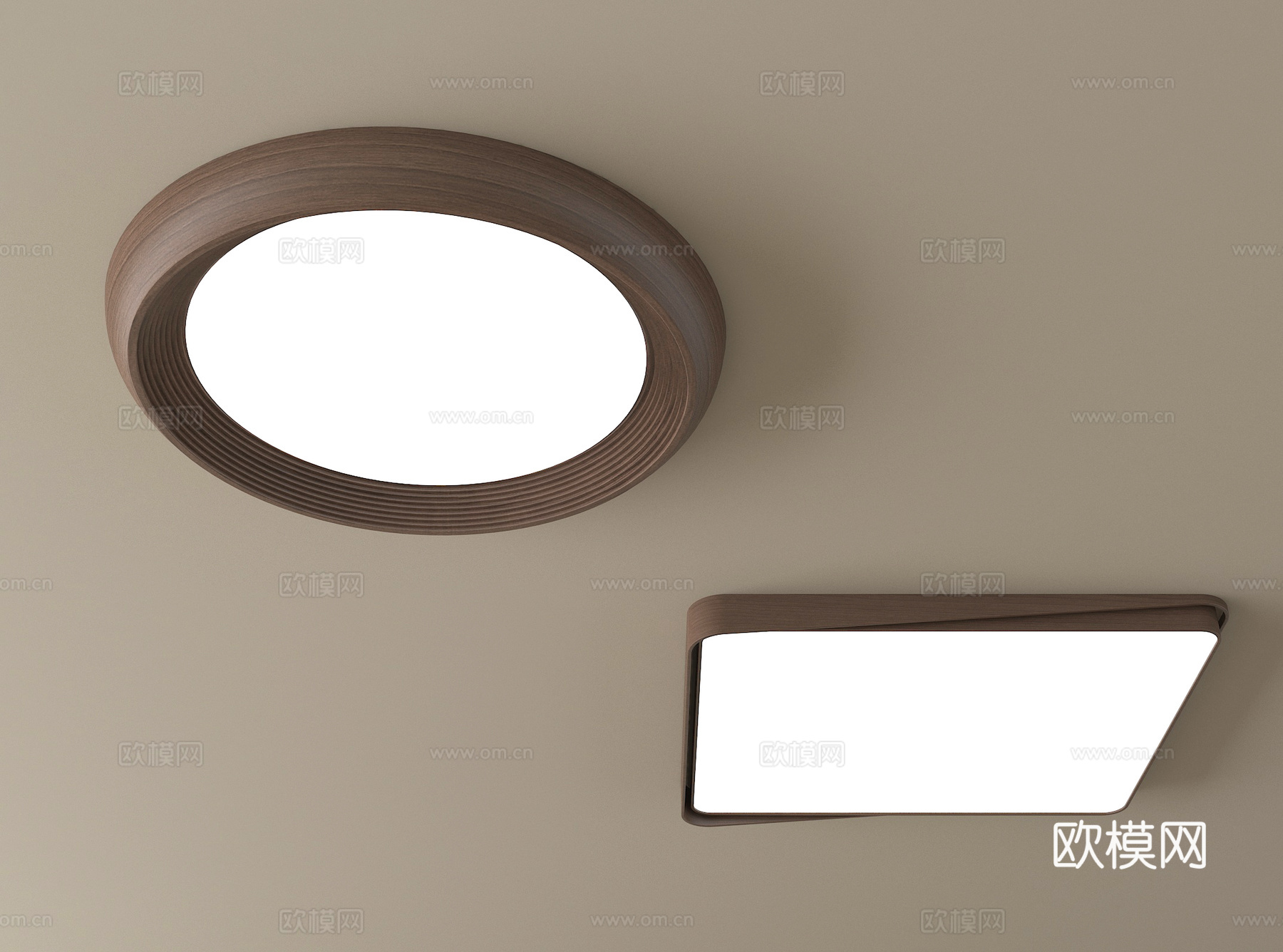 新中式吸顶灯 极简吸顶灯 实木吸顶灯su模型su模型