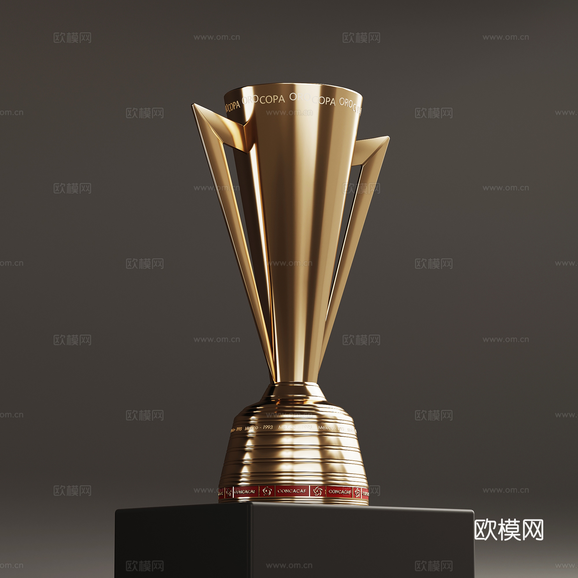 现代奖杯 金属奖杯su模型