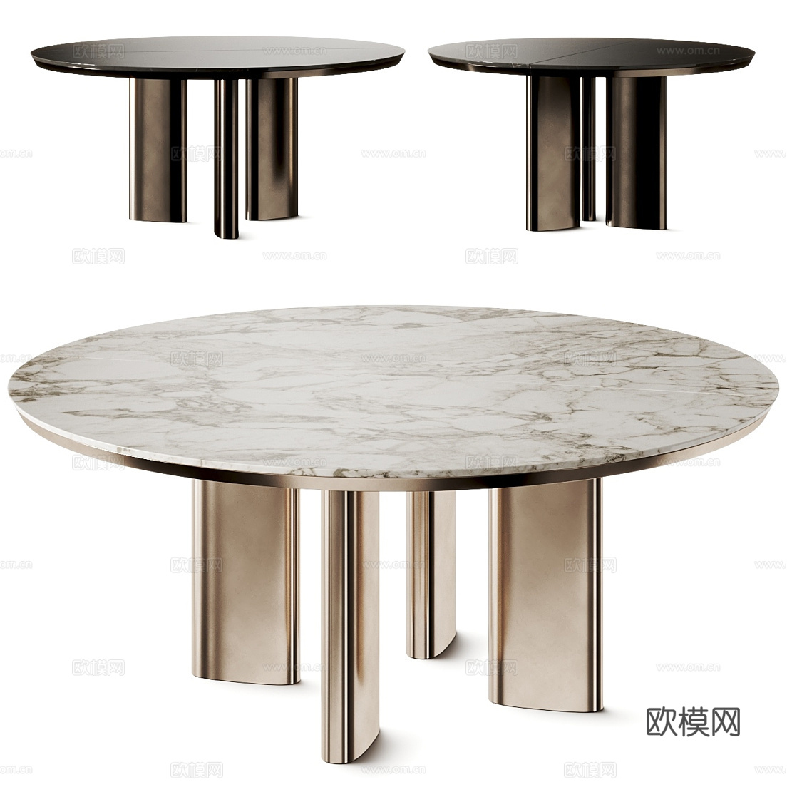 Poliform Adrien 现代圆形餐桌su模型