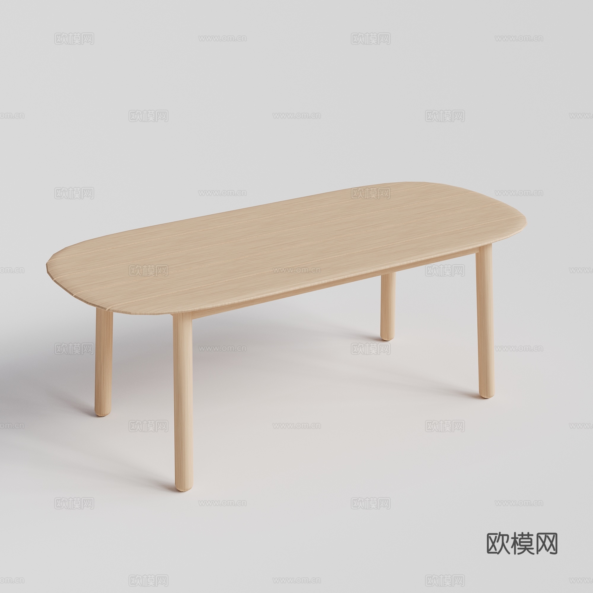 DEDON - 现代户外长凳 长椅 柚木双人长凳 餐桌凳su模型