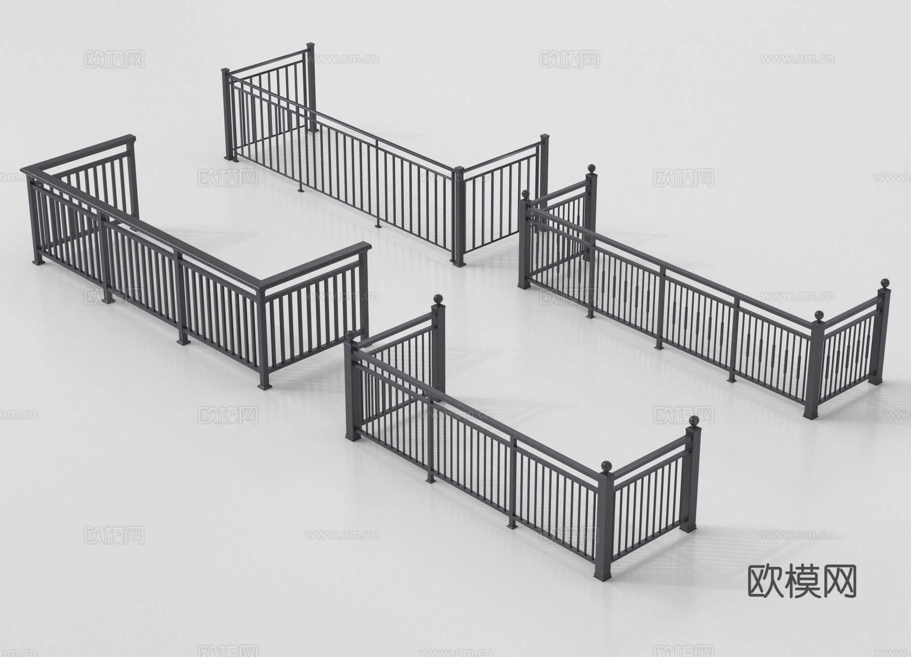 现代围栏 护栏 阳台护栏 铁艺栏杆3d模型下载