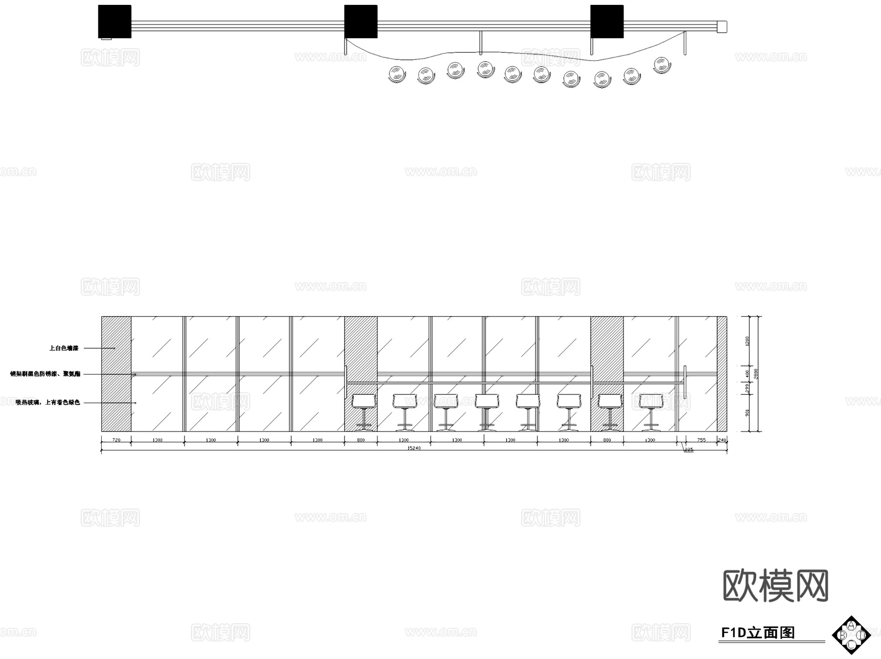 青柠一夏二层餐厅室内工装CAD施工图cad施工图