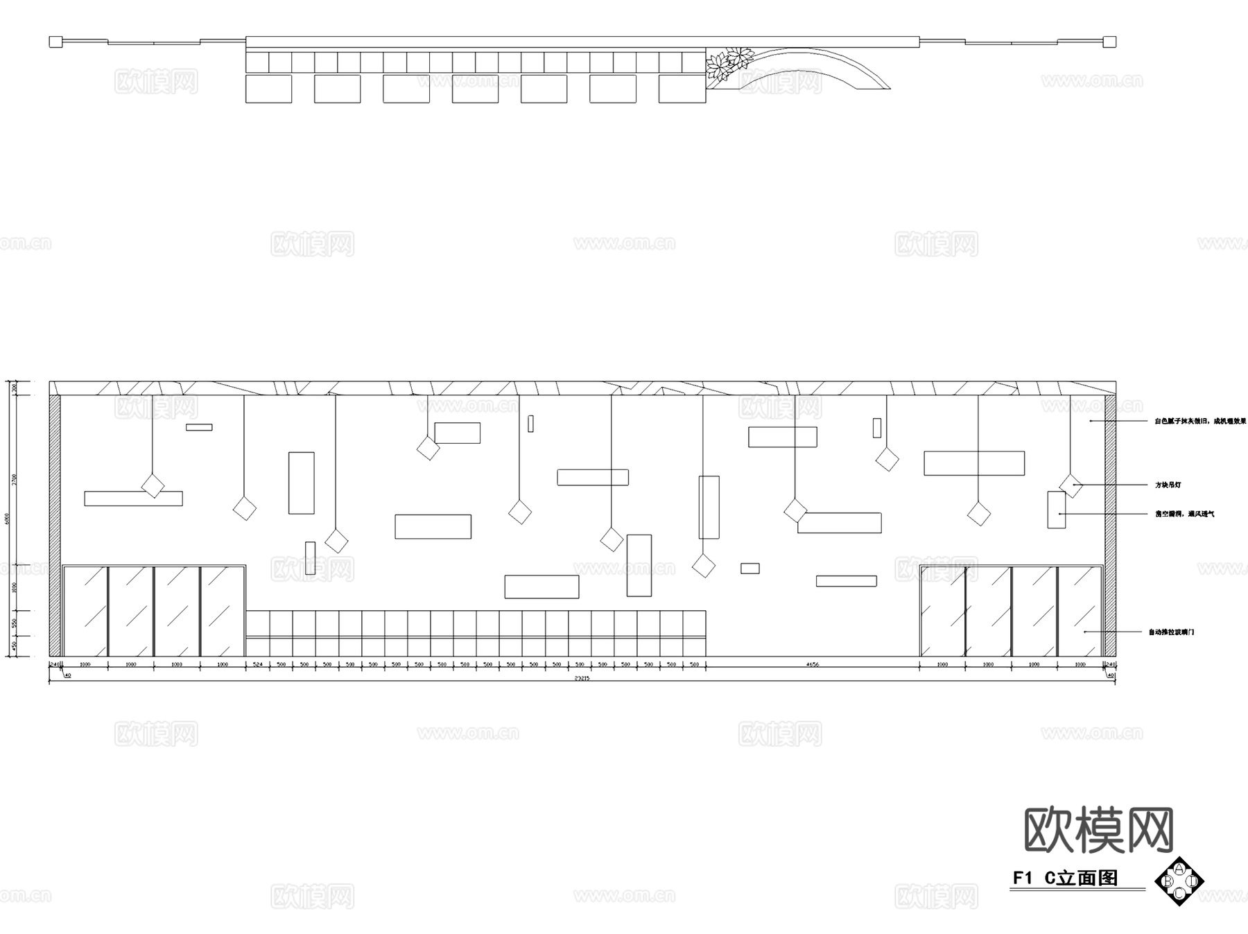 青柠一夏二层餐厅室内工装CAD施工图cad施工图