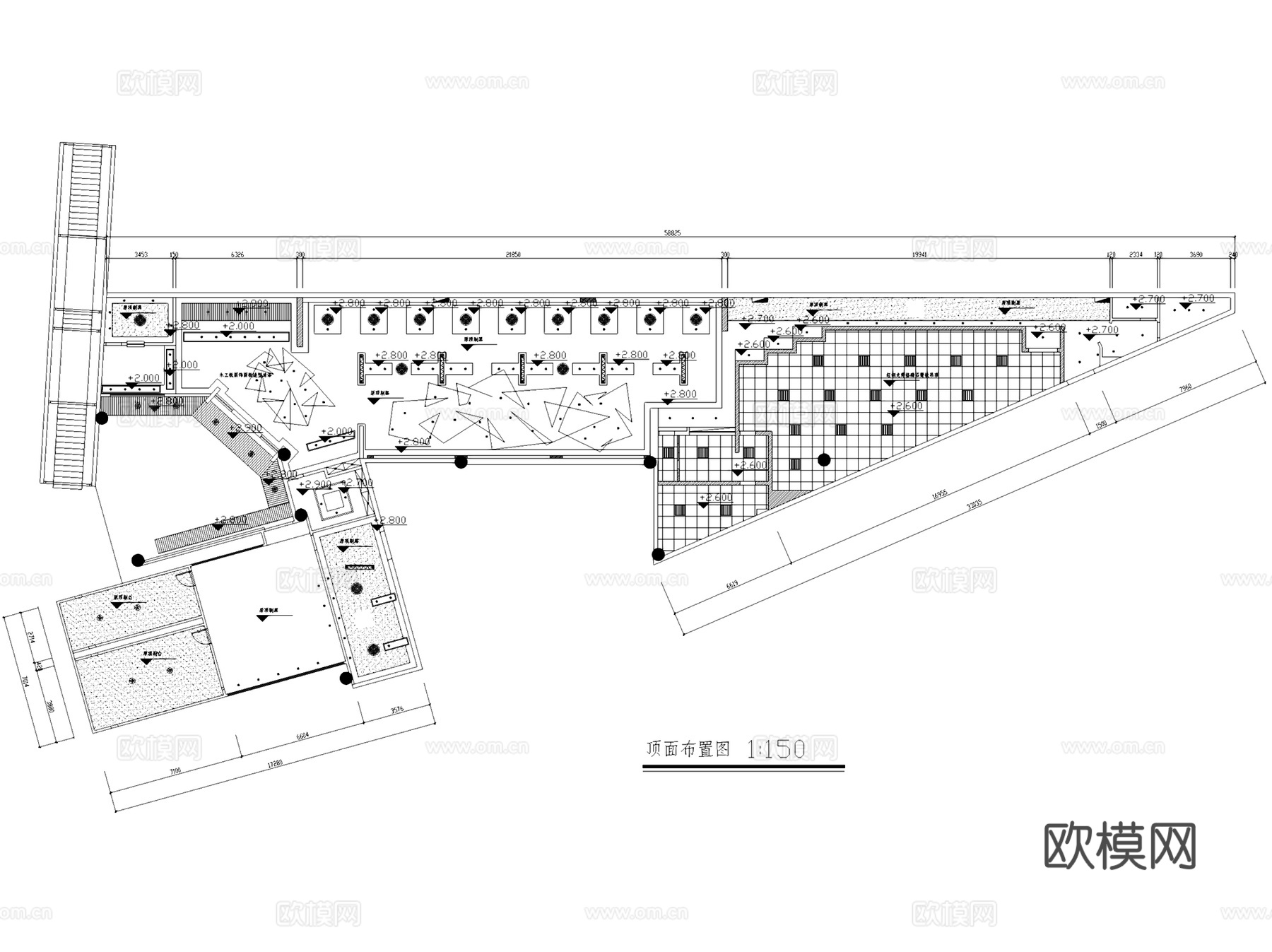 杭州百欣丰盛面家面馆餐厅室内工装CAD施工图cad施工图