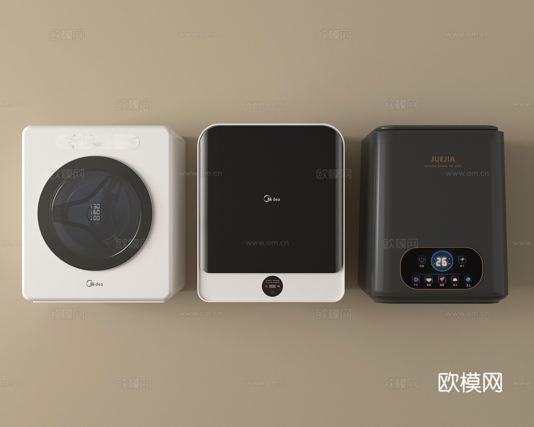 现代洗衣机  壁挂洗衣机su模型