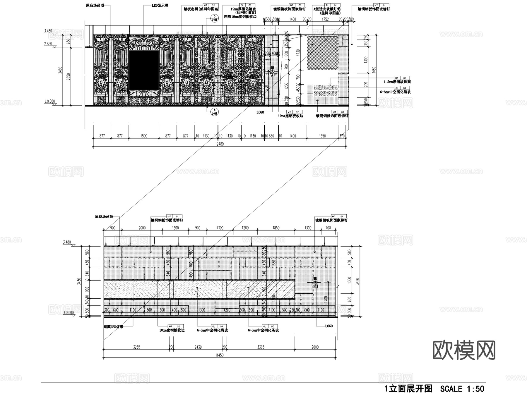 鹅夫人莘庄仲盛店餐厅室内工装CAD施工图整套cad施工图
