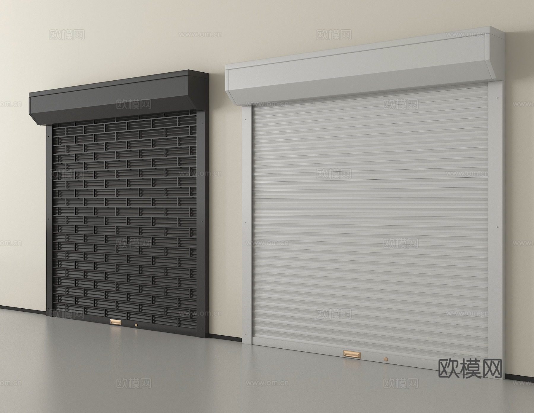 现代卷帘门 卷闸门 车库门 仓库门 防盗门su模型