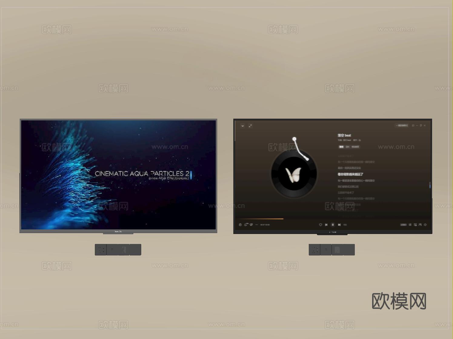 现代智能电视 液晶电视 壁挂电视su模型