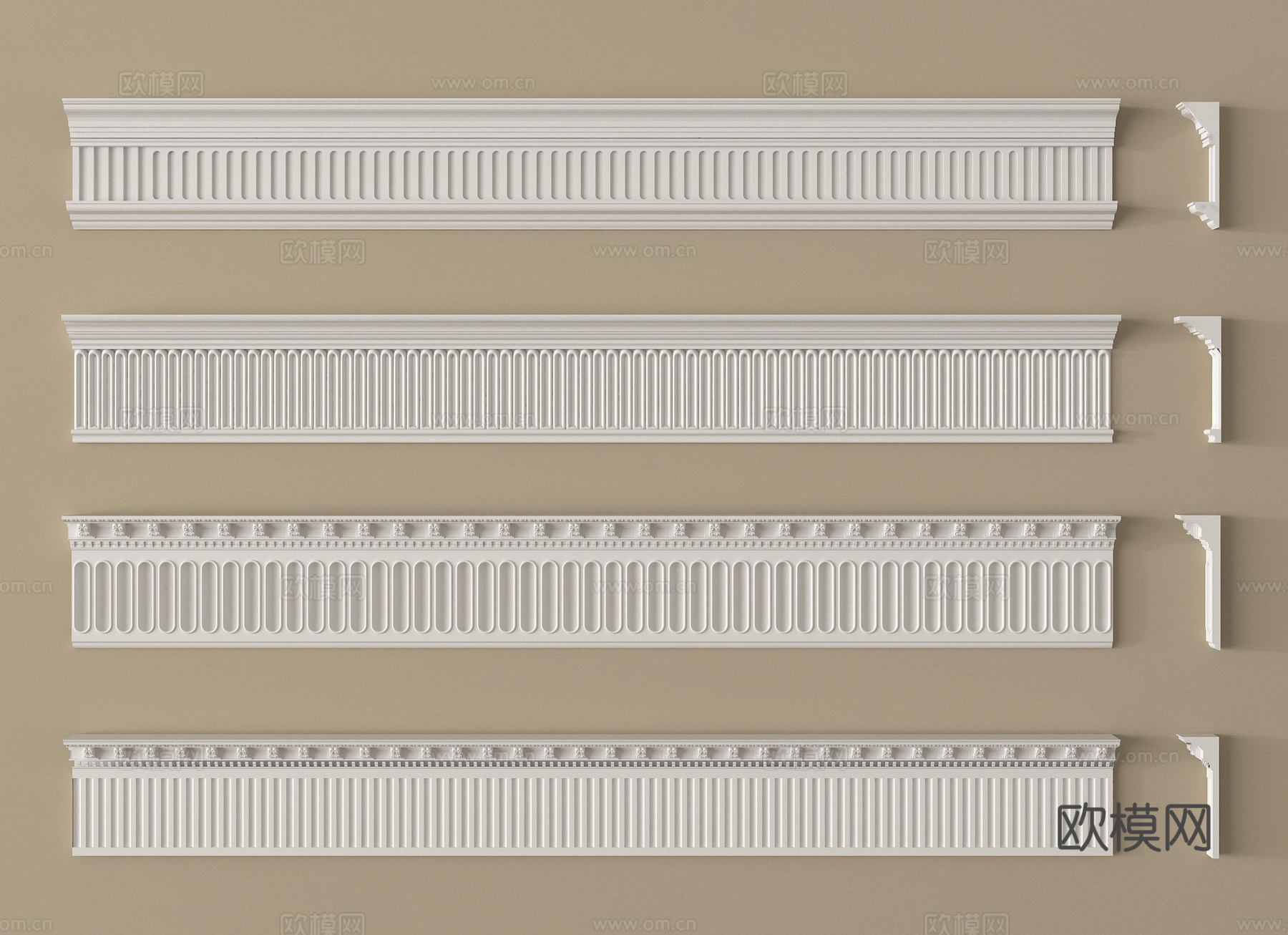 法式石膏线 石膏线条3d模型下载